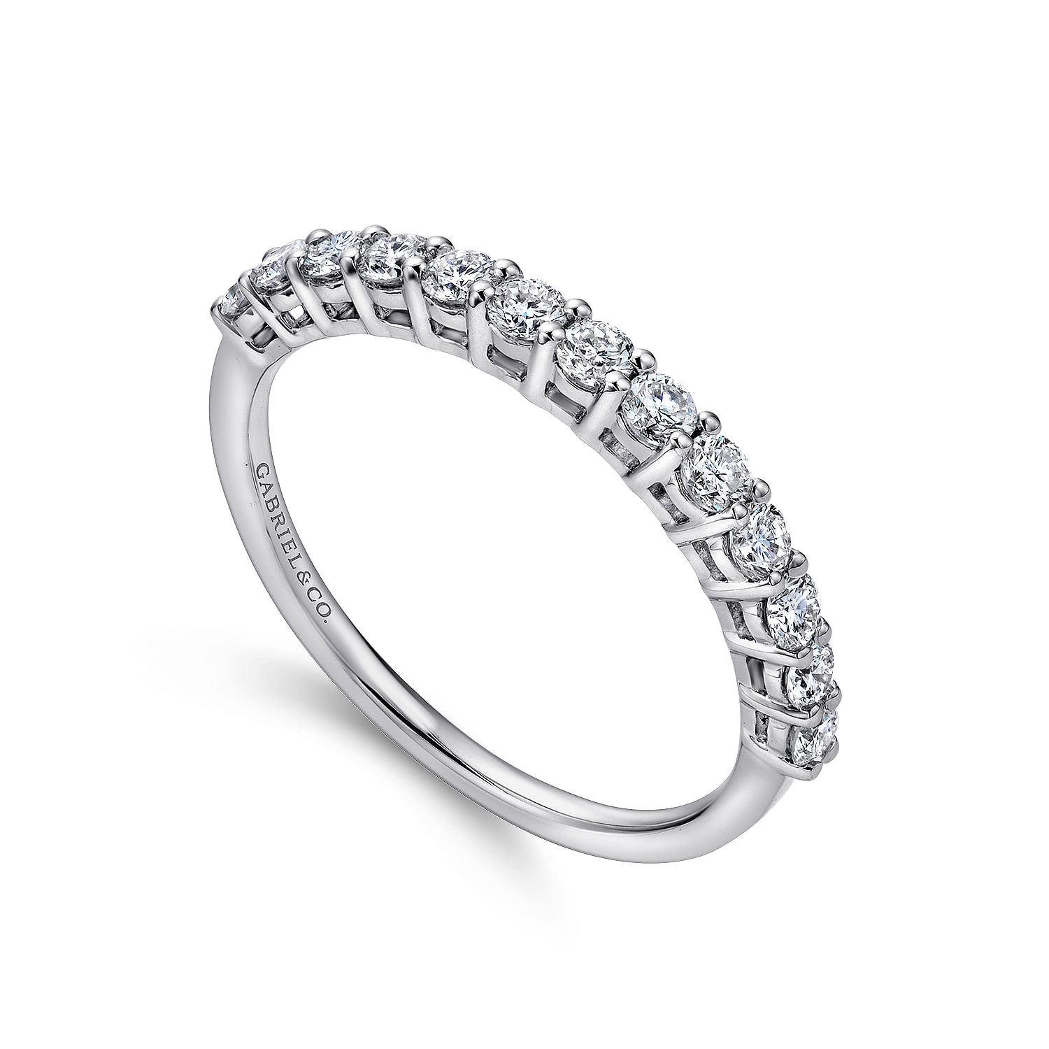 14k White Gold Diamond Straight Anniversary Band angle 3 14k White Gold Diamond Straight Anniversary Band angle 3