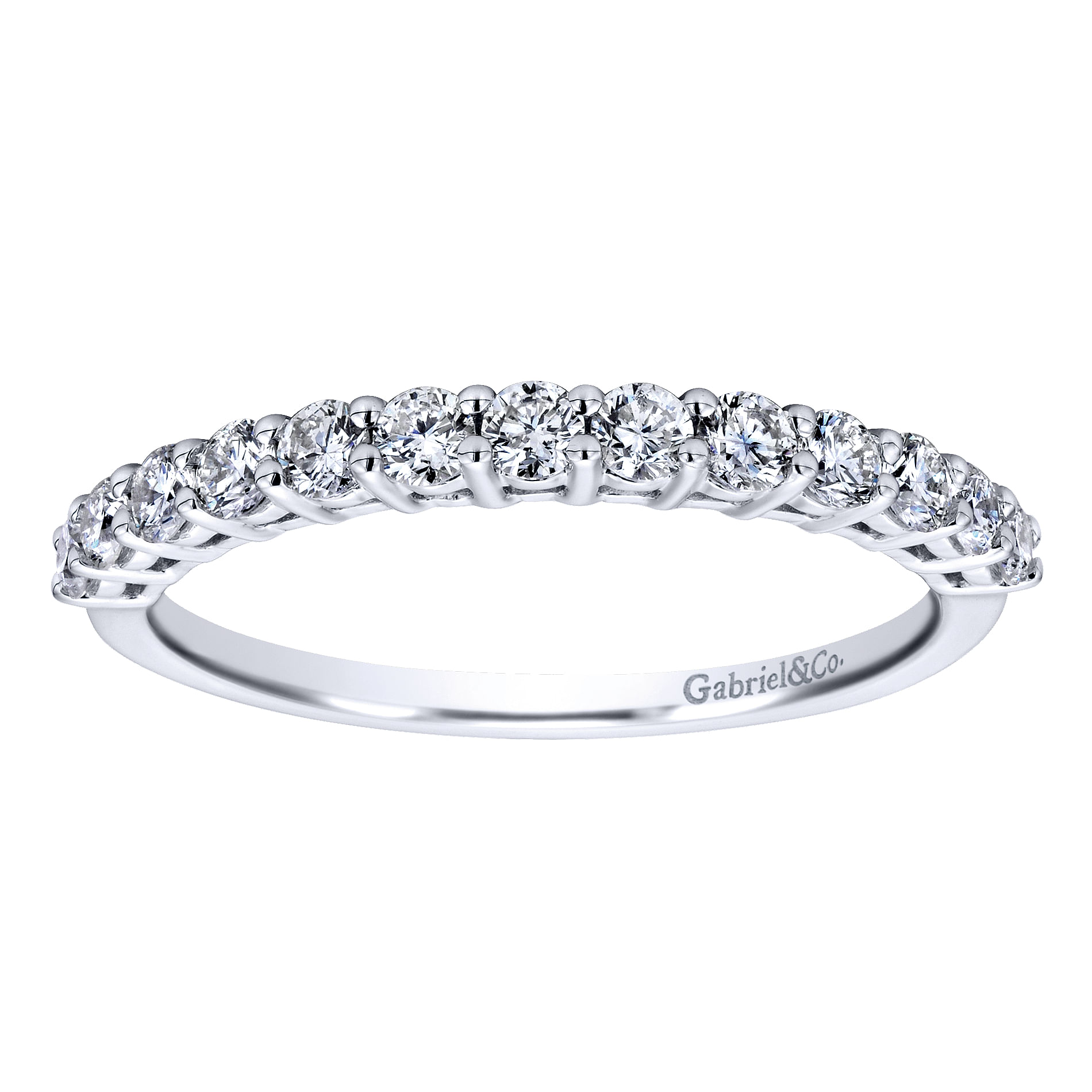 14k White Gold Diamond Straight Anniversary Band angle 5 14k White Gold Diamond Straight Anniversary Band angle 5