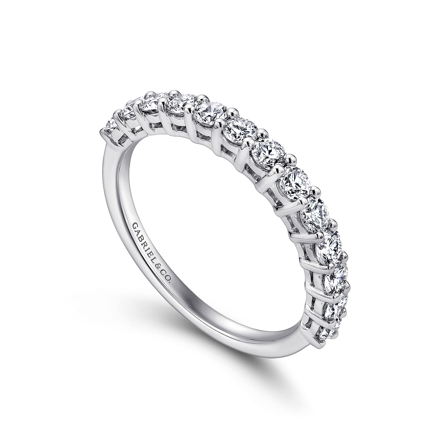 14k White Gold Diamond Straight Anniversary Band angle 3 14k White Gold Diamond Straight Anniversary Band angle 3