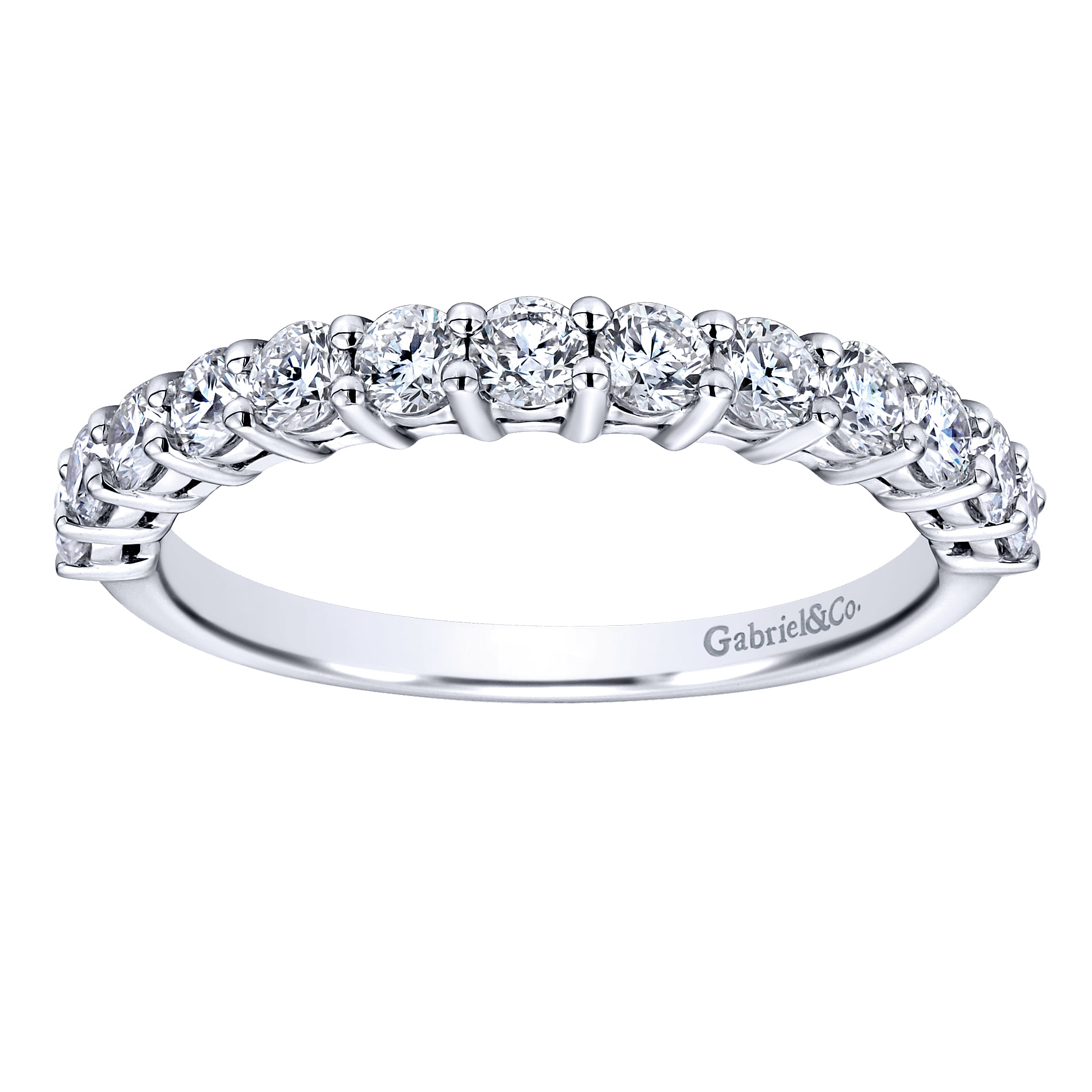 14k White Gold Diamond Straight Anniversary Band angle 5 14k White Gold Diamond Straight Anniversary Band angle 5