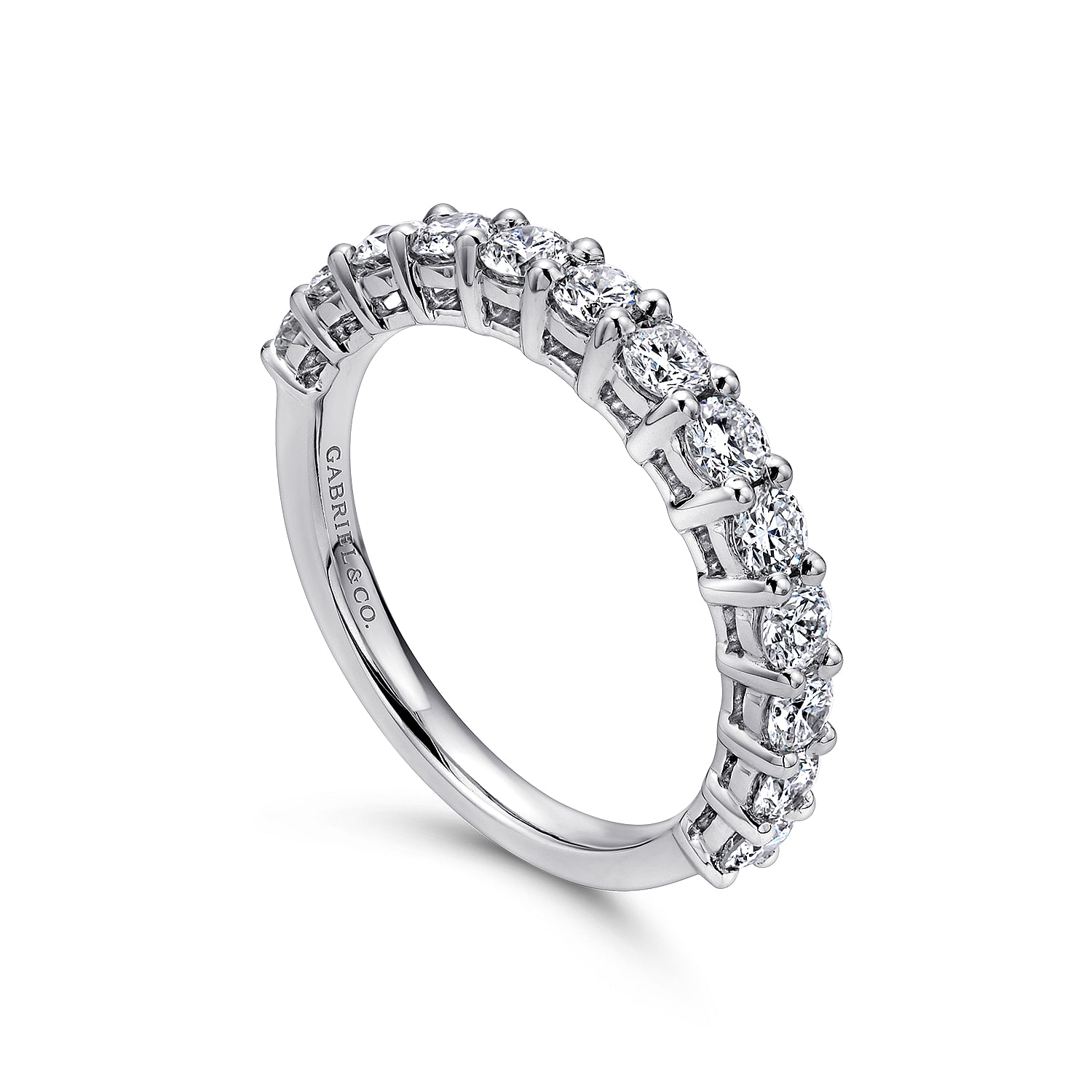 14k White Gold Diamond Straight Anniversary Band angle 3 14k White Gold Diamond Straight Anniversary Band angle 3
