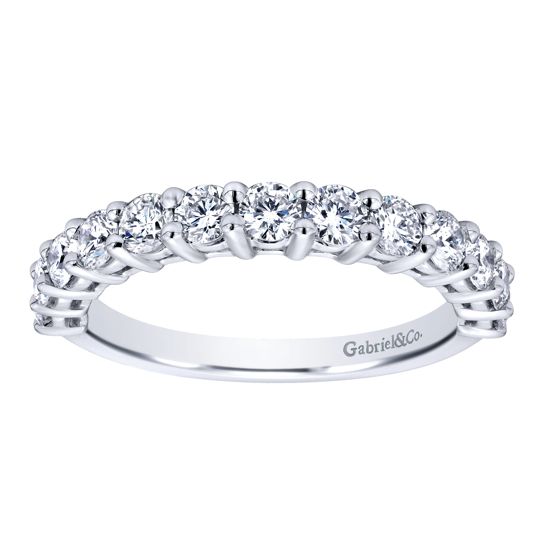14k White Gold Diamond Straight Anniversary Band angle 5 14k White Gold Diamond Straight Anniversary Band angle 5