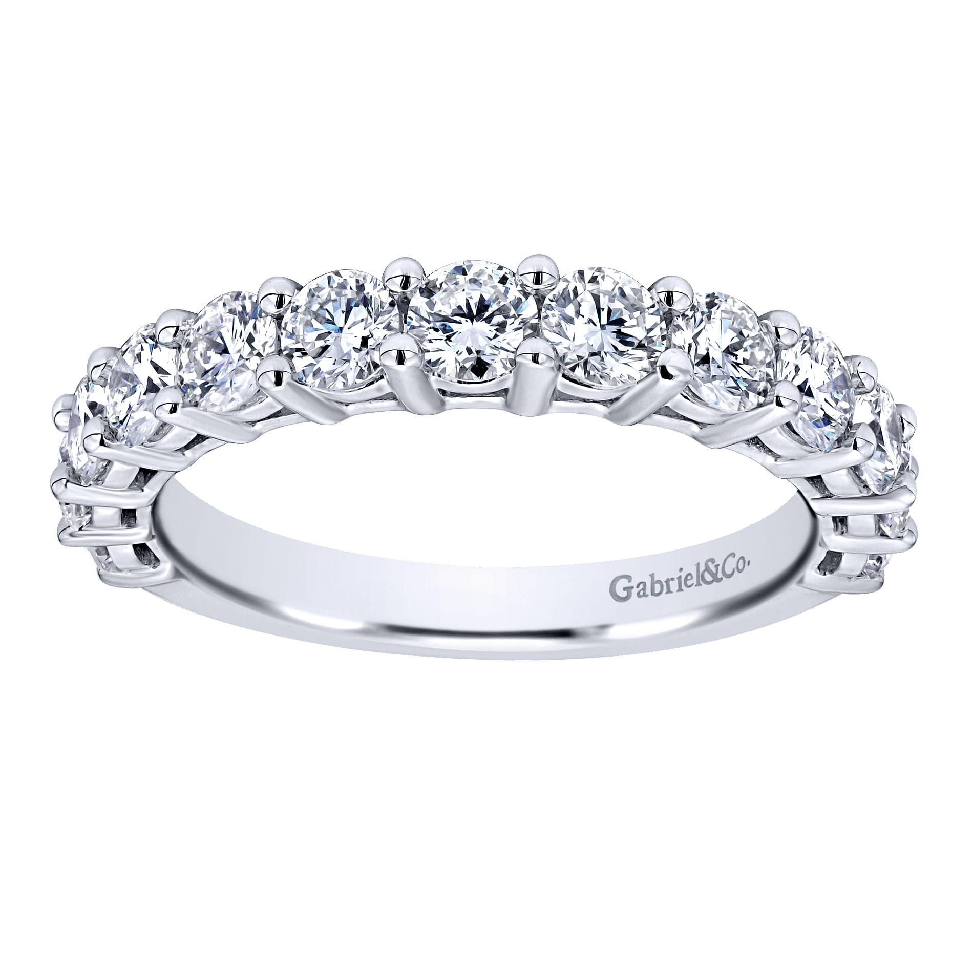 14k White Gold Diamond Straight Anniversary Band angle 5 14k White Gold Diamond Straight Anniversary Band angle 5
