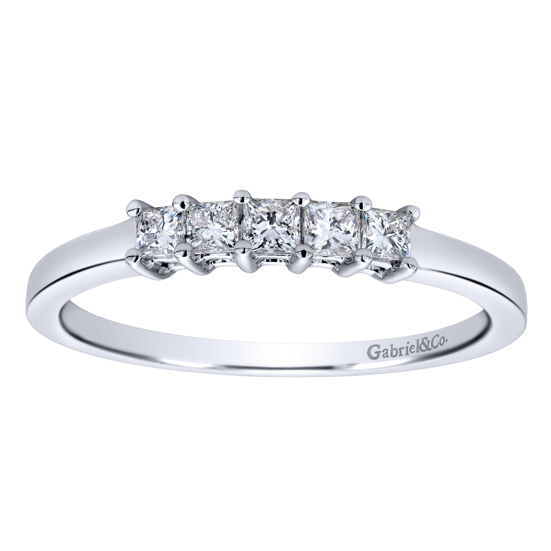 14k White Gold Diamond Straight Anniversary Band angle 5 14k White Gold Diamond Straight Anniversary Band angle 5