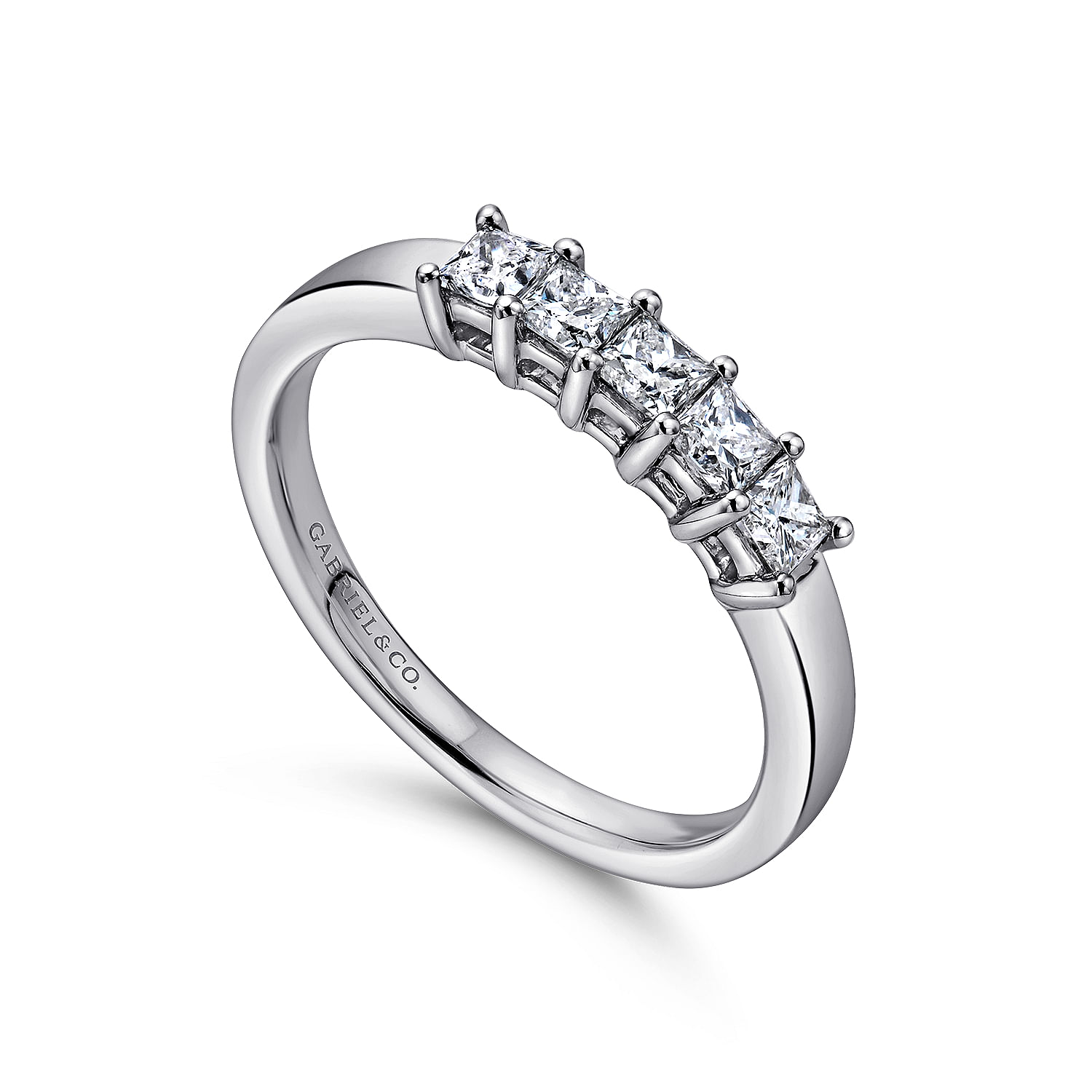 14k White Gold Diamond Straight Anniversary Band angle 3 14k White Gold Diamond Straight Anniversary Band angle 3
