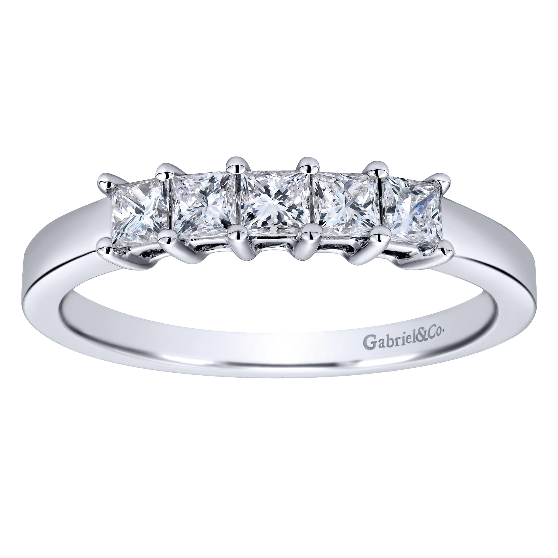 14k White Gold Diamond Straight Anniversary Band angle 5 14k White Gold Diamond Straight Anniversary Band angle 5