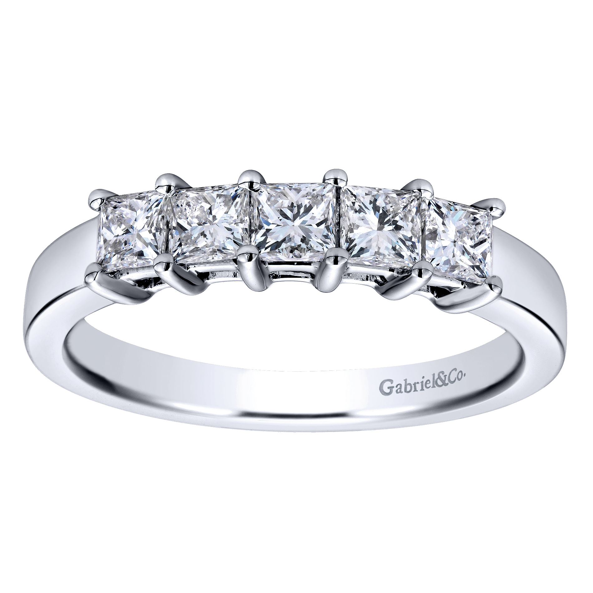 14k White Gold Diamond Straight Anniversary Band angle 5 14k White Gold Diamond Straight Anniversary Band angle 5