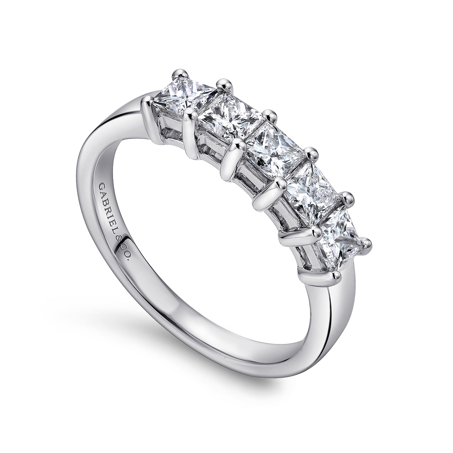 14k White Gold Diamond Straight Anniversary Band angle 3 14k White Gold Diamond Straight Anniversary Band angle 3