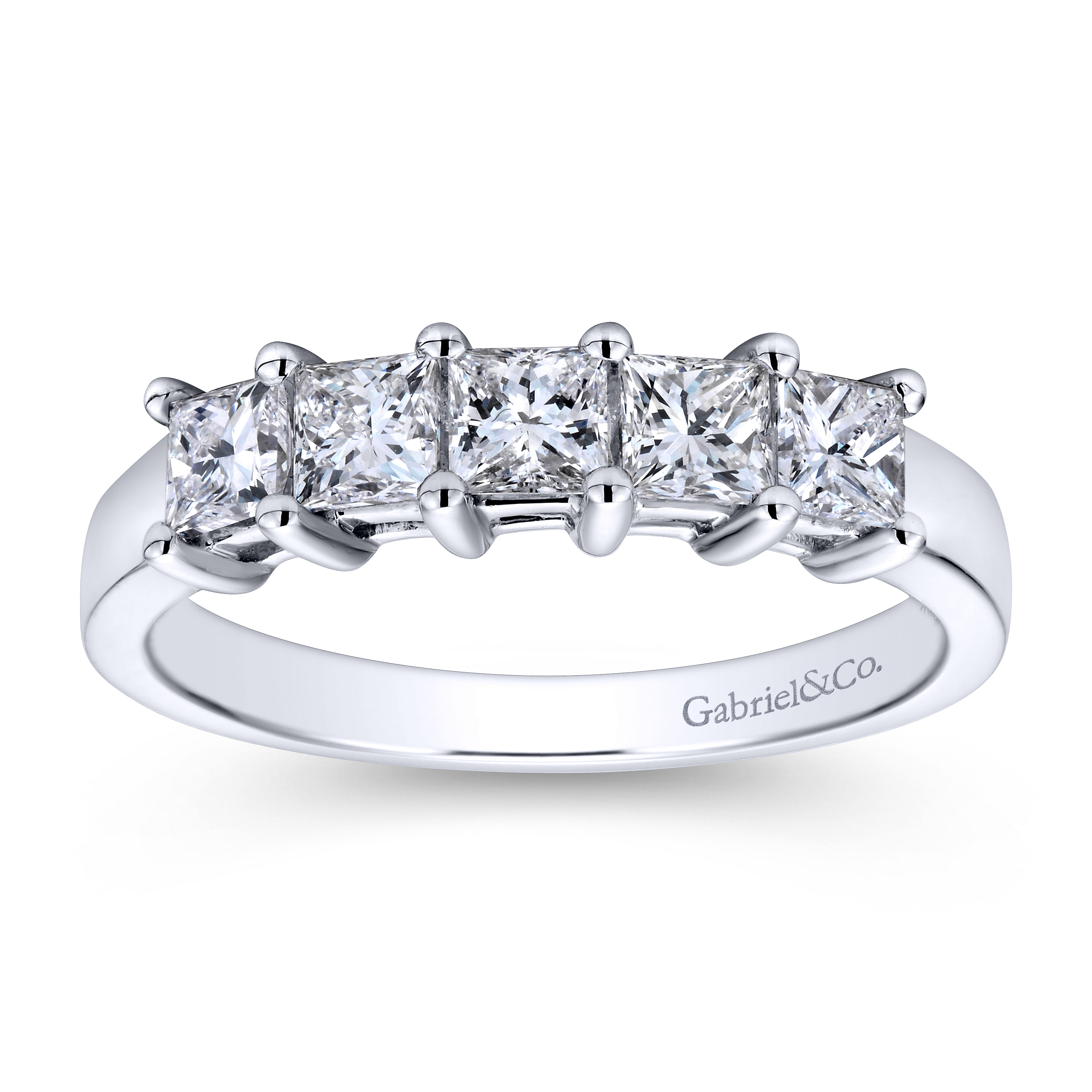 14k White Gold Diamond Straight Anniversary Band angle 5 14k White Gold Diamond Straight Anniversary Band angle 5