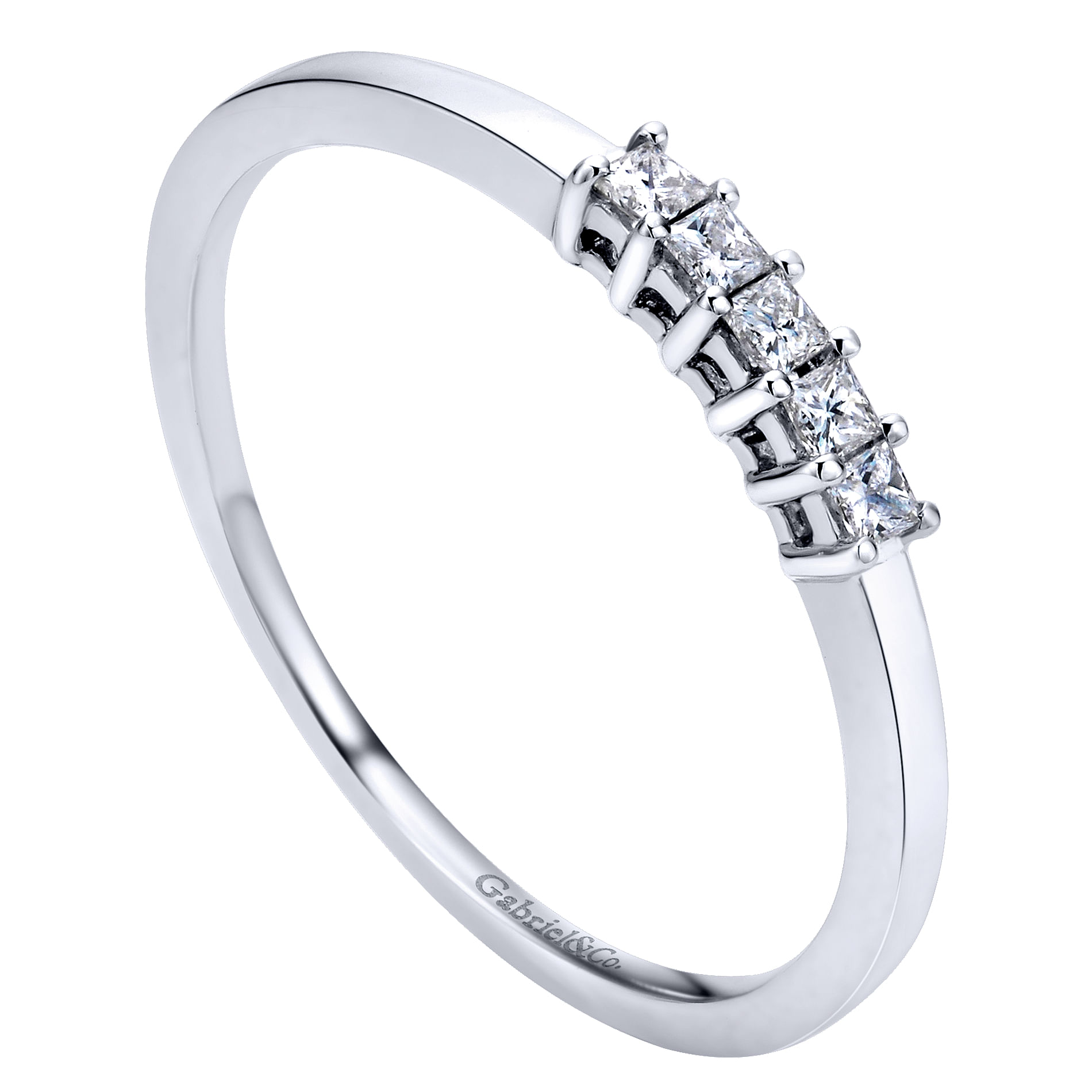 14k White Gold Diamond Straight Anniversary Band angle 3 14k White Gold Diamond Straight Anniversary Band angle 3