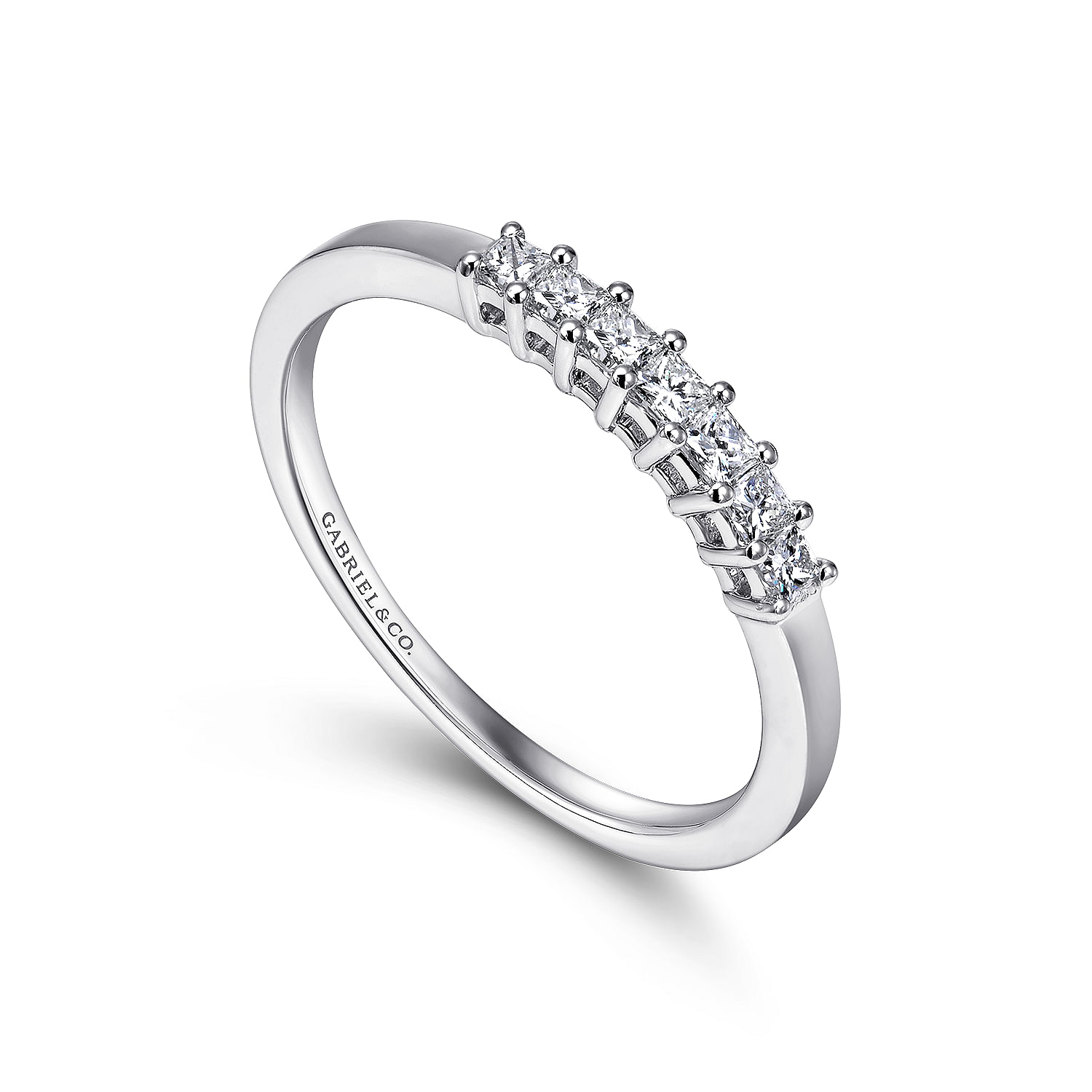 14k White Gold Diamond Straight Anniversary Band angle 3 14k White Gold Diamond Straight Anniversary Band angle 3