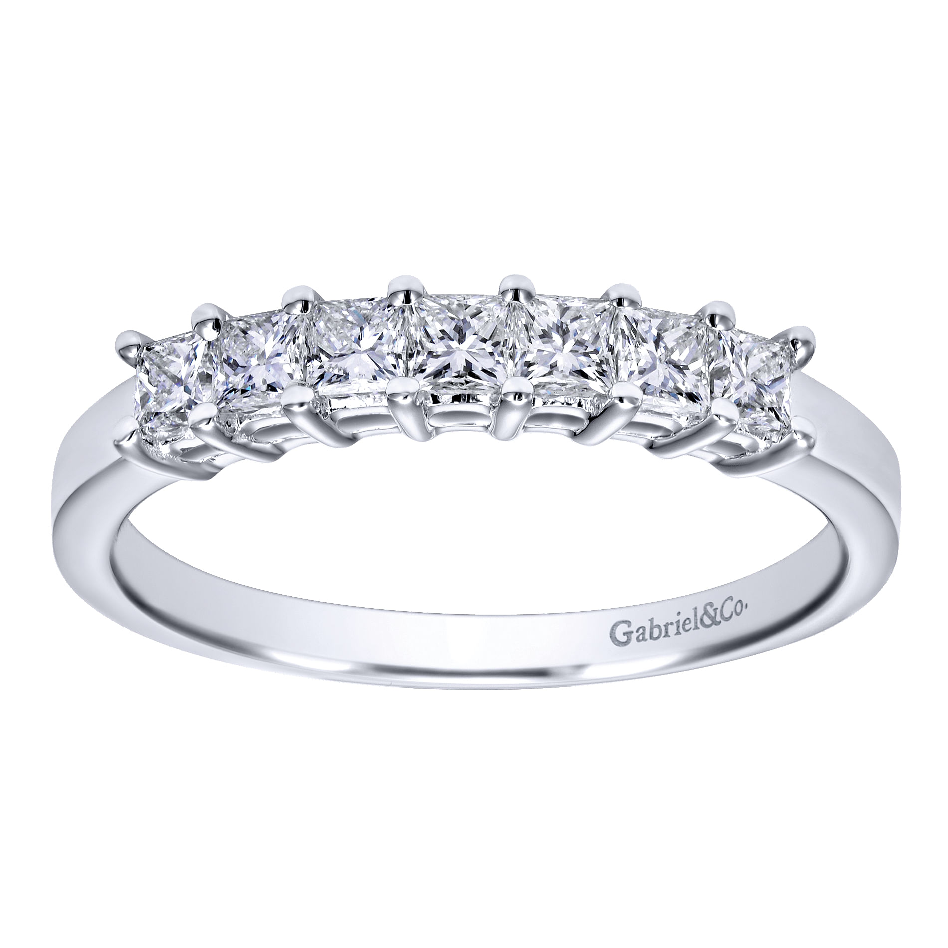 14k White Gold Diamond Straight Anniversary Band angle 5 14k White Gold Diamond Straight Anniversary Band angle 5