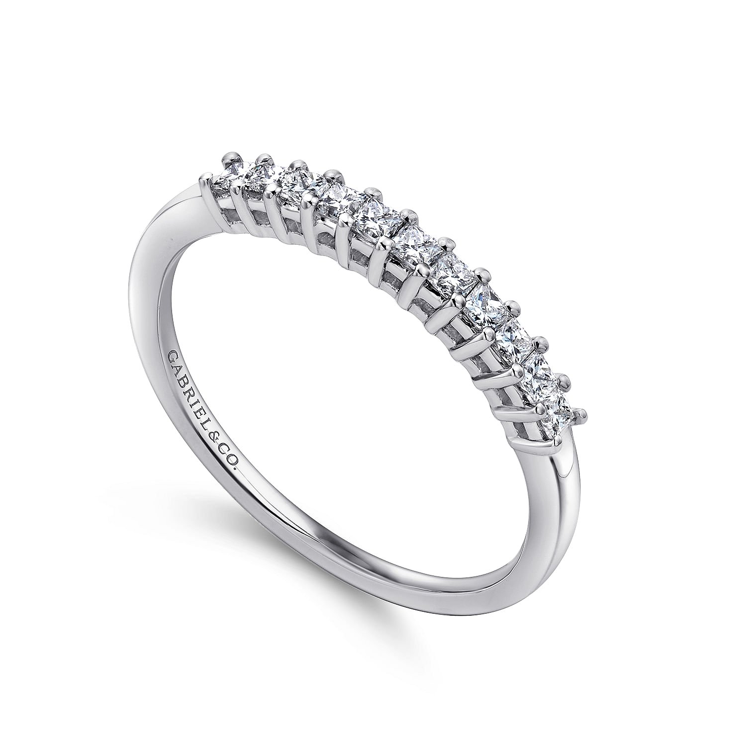 14k White Gold Diamond Straight Anniversary Band angle 3 14k White Gold Diamond Straight Anniversary Band angle 3