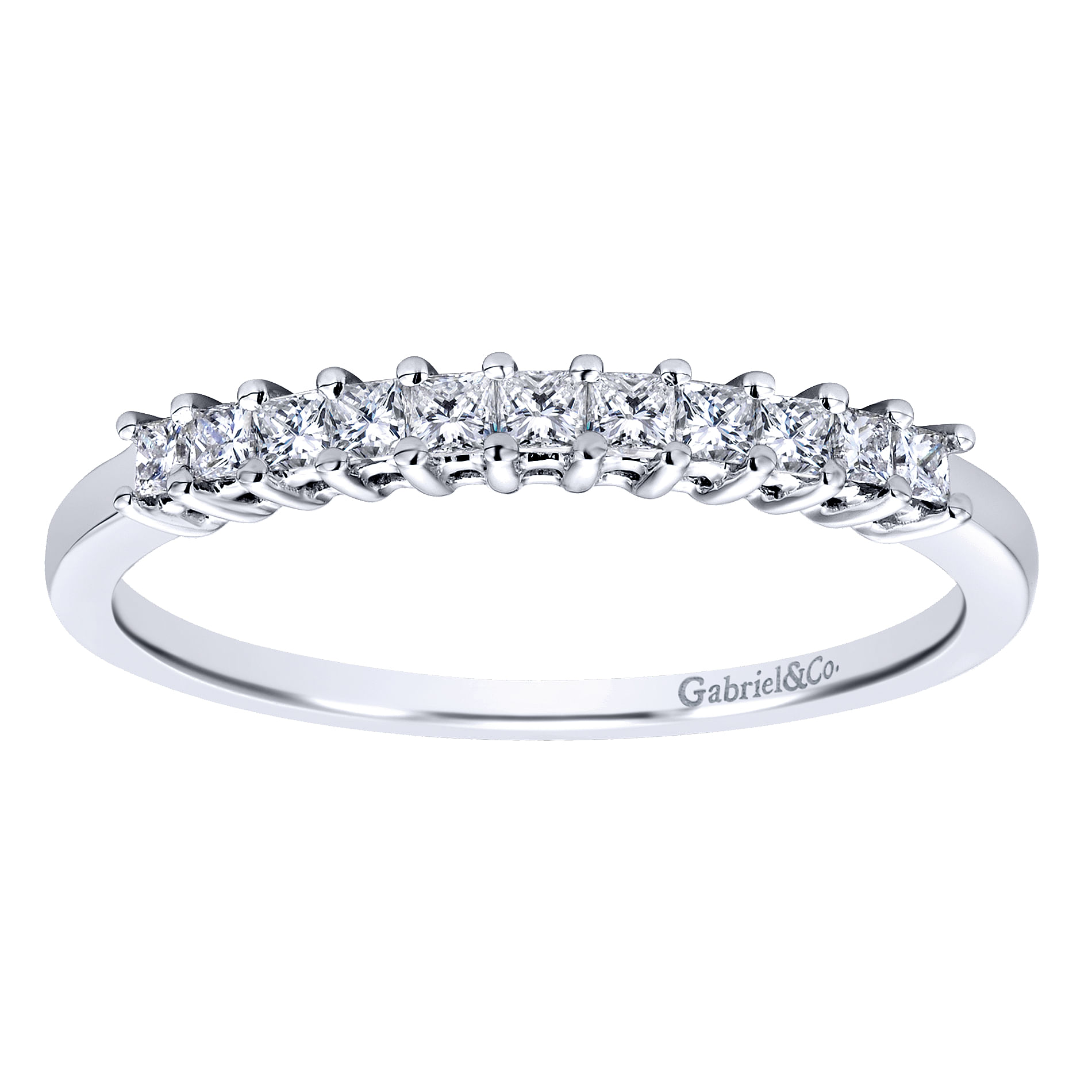 14k White Gold Diamond Straight Anniversary Band angle 5 14k White Gold Diamond Straight Anniversary Band angle 5