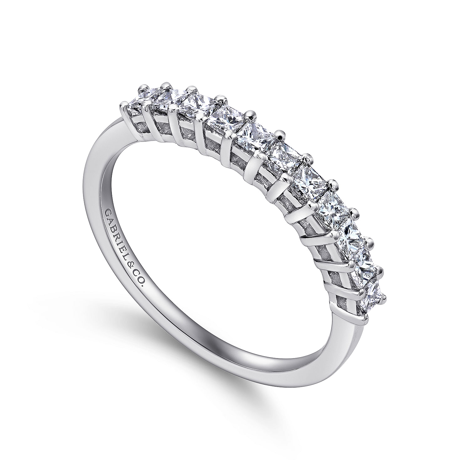 14k White Gold Diamond Straight Anniversary Band angle 3 14k White Gold Diamond Straight Anniversary Band angle 3