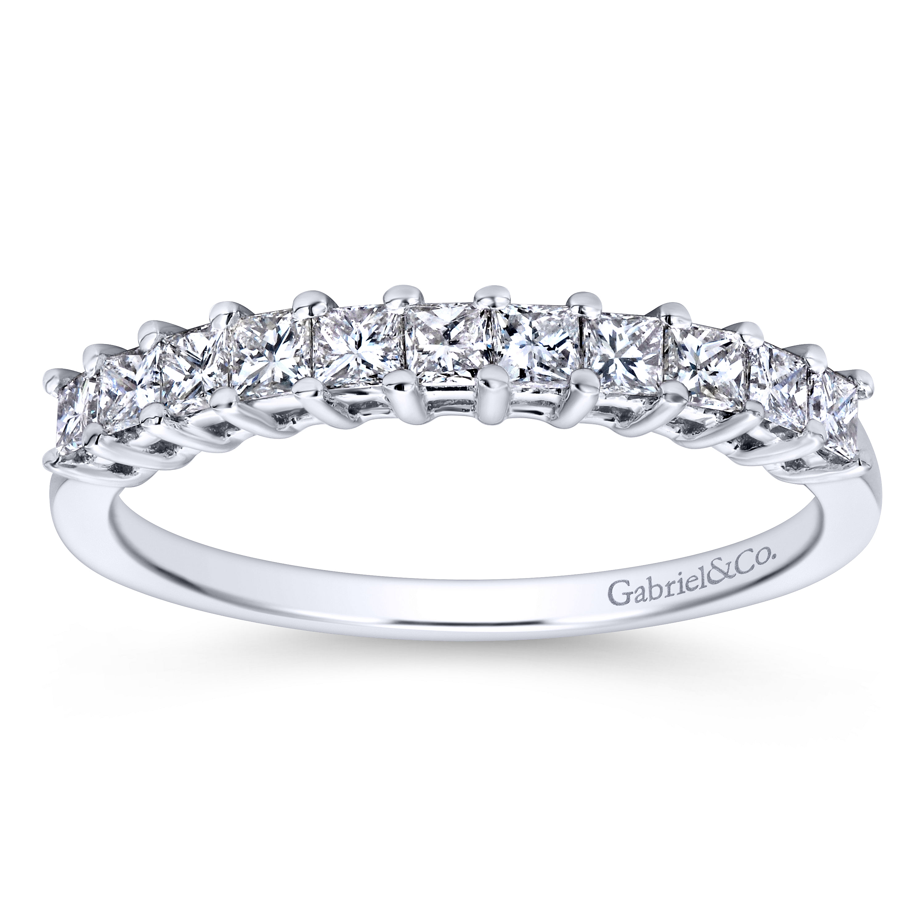 14k White Gold Diamond Straight Anniversary Band angle 5 14k White Gold Diamond Straight Anniversary Band angle 5