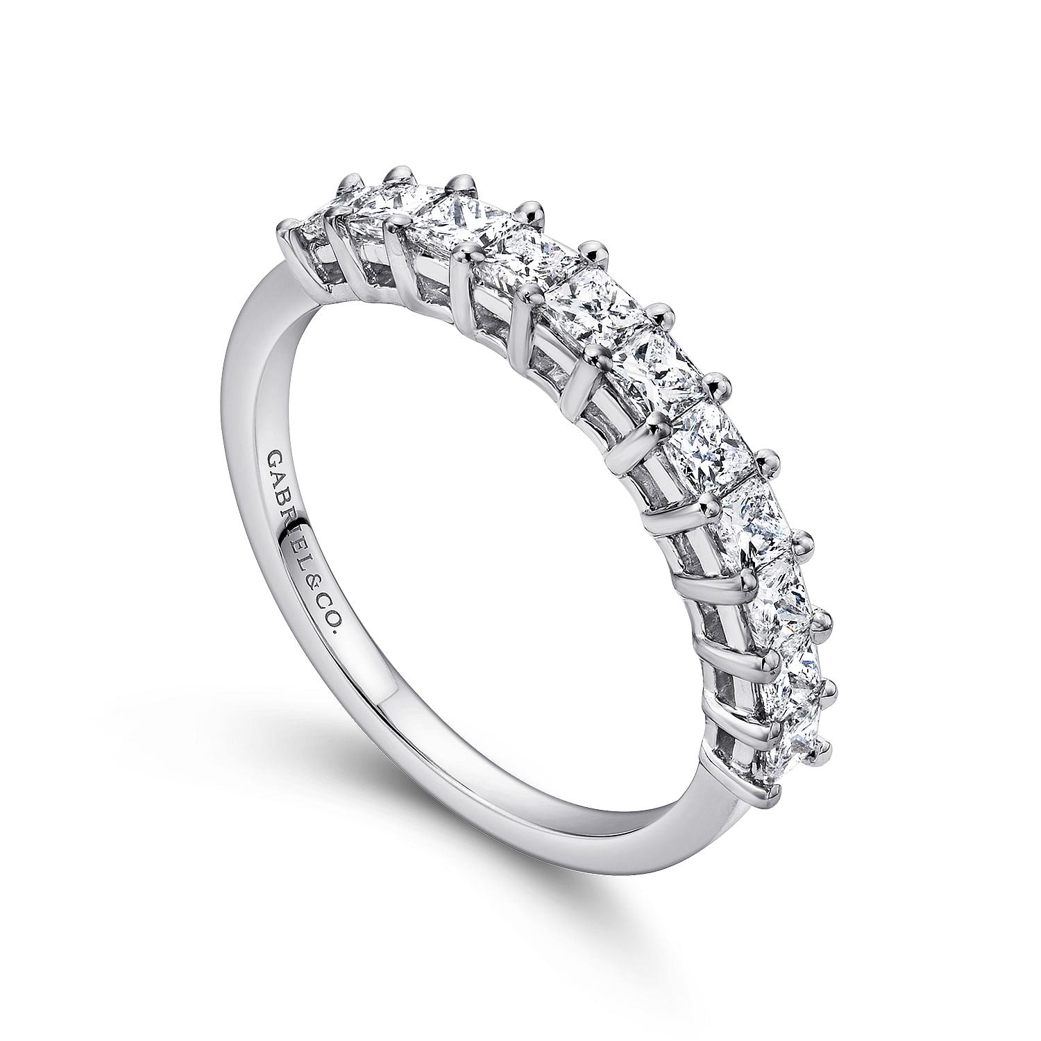 14k White Gold Diamond Straight Anniversary Band angle 3 14k White Gold Diamond Straight Anniversary Band angle 3