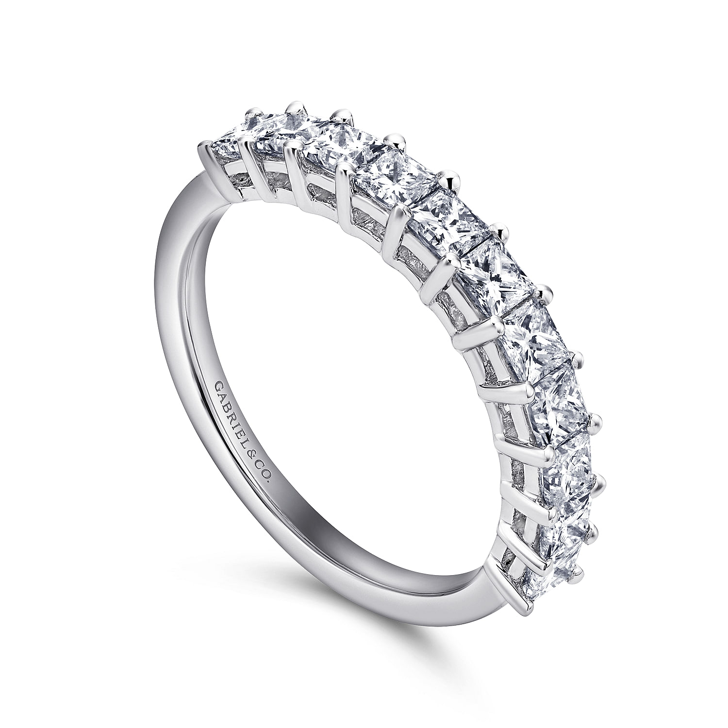 14k White Gold Diamond Straight Anniversary Band angle 3 14k White Gold Diamond Straight Anniversary Band angle 3