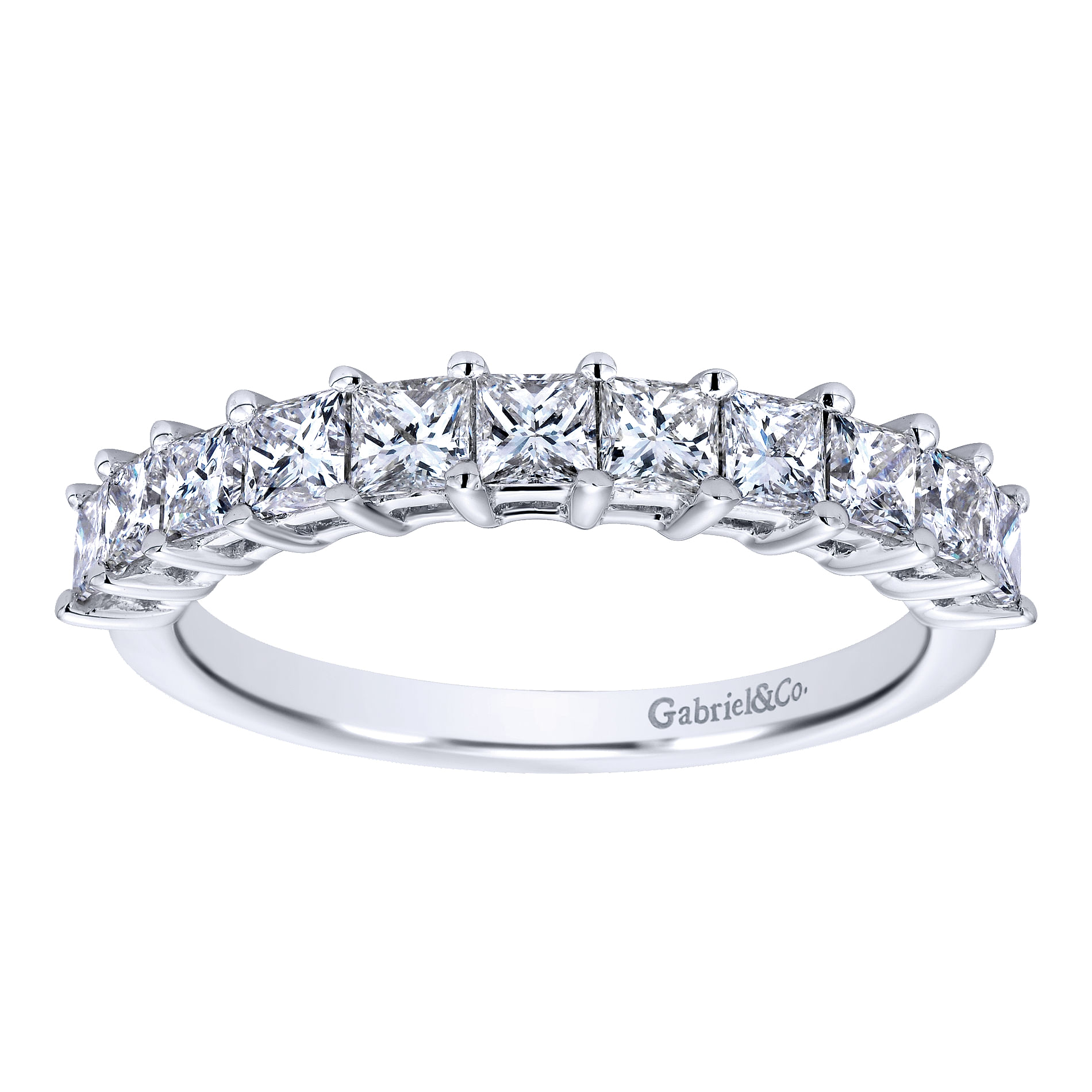 14k White Gold Diamond Straight Anniversary Band angle 5 14k White Gold Diamond Straight Anniversary Band angle 5
