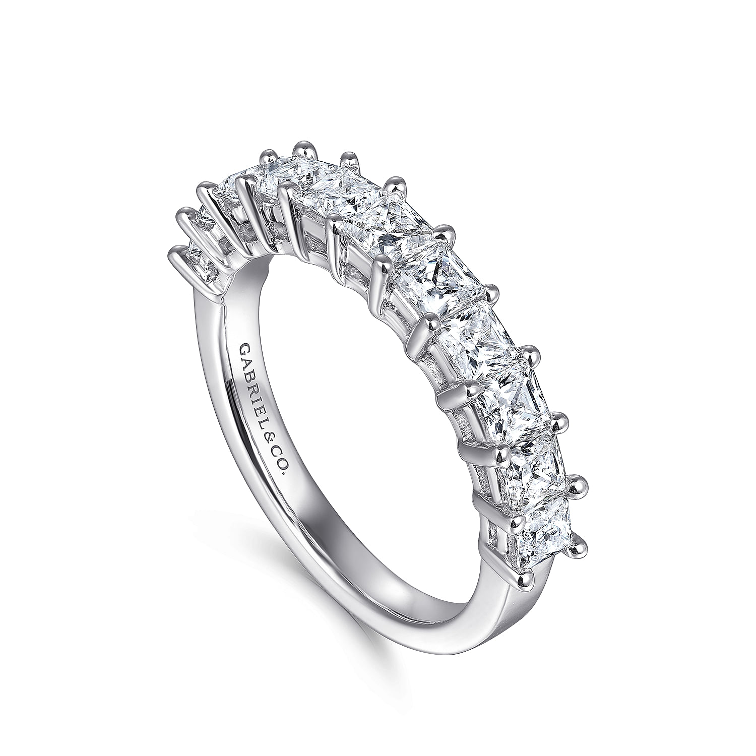 14k White Gold Diamond Straight Anniversary Band angle 3 14k White Gold Diamond Straight Anniversary Band angle 3