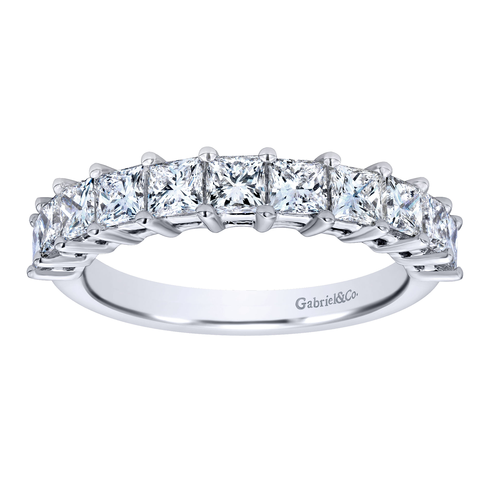 14k White Gold Diamond Straight Anniversary Band angle 5 14k White Gold Diamond Straight Anniversary Band angle 5