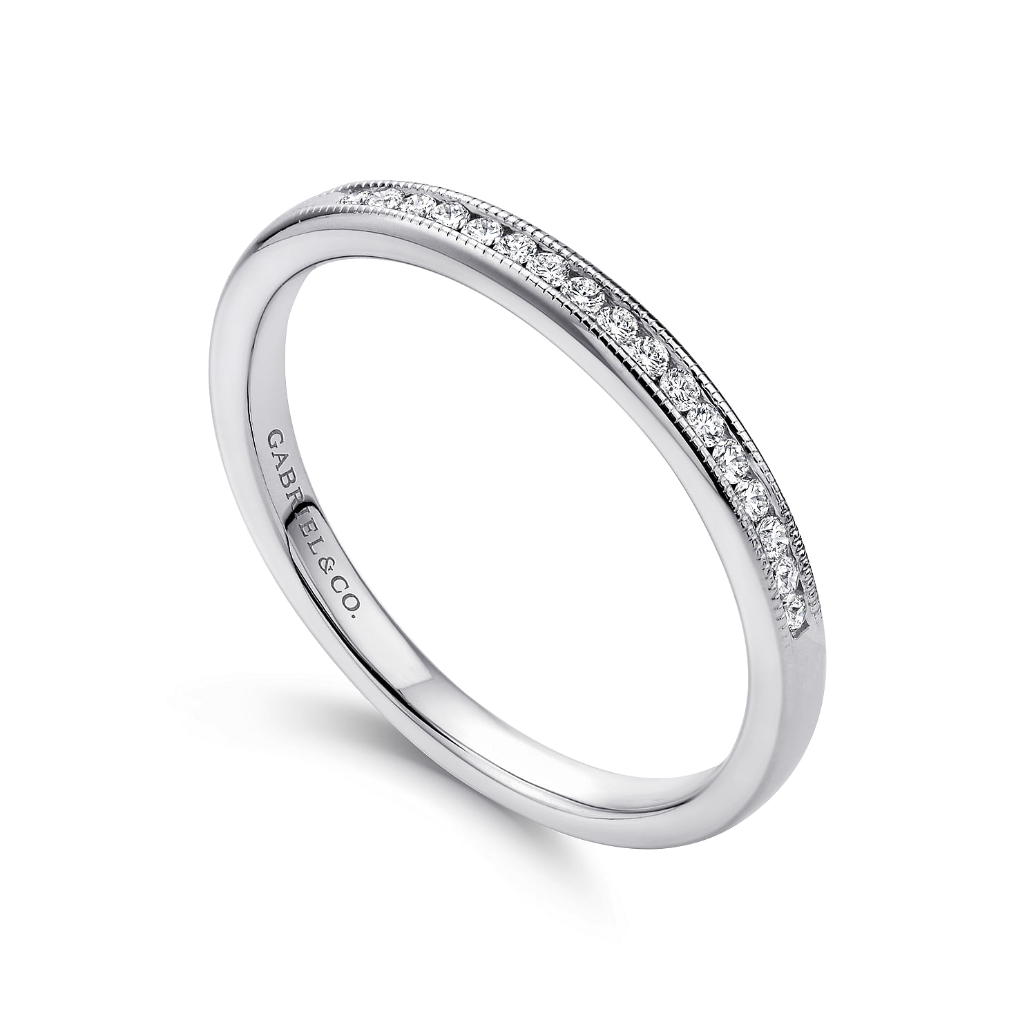 14k White Gold Diamond Straight Anniversary Band angle 3 14k White Gold Diamond Straight Anniversary Band angle 3
