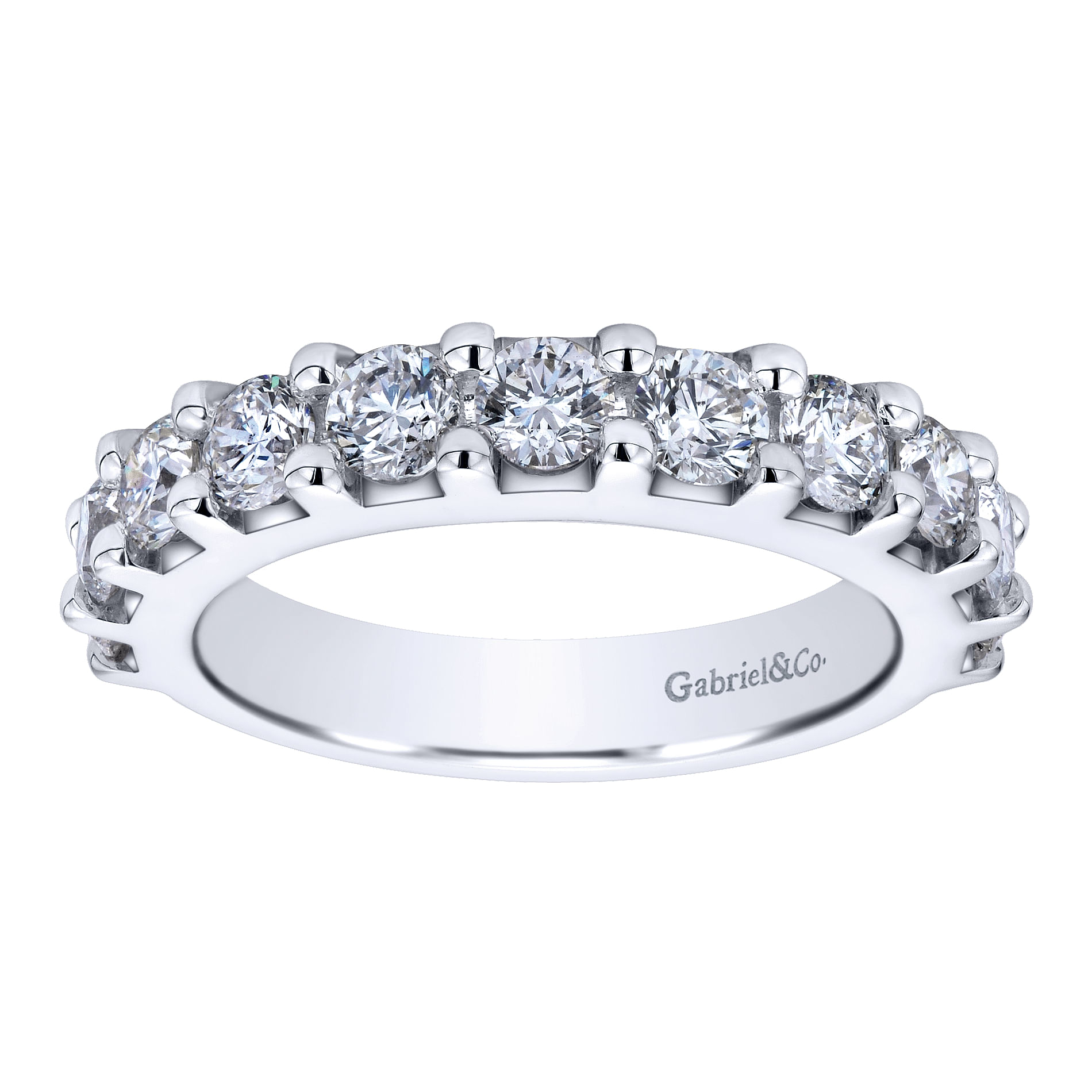 14k White Gold Diamond Straight Anniversary Band angle 5 14k White Gold Diamond Straight Anniversary Band angle 5