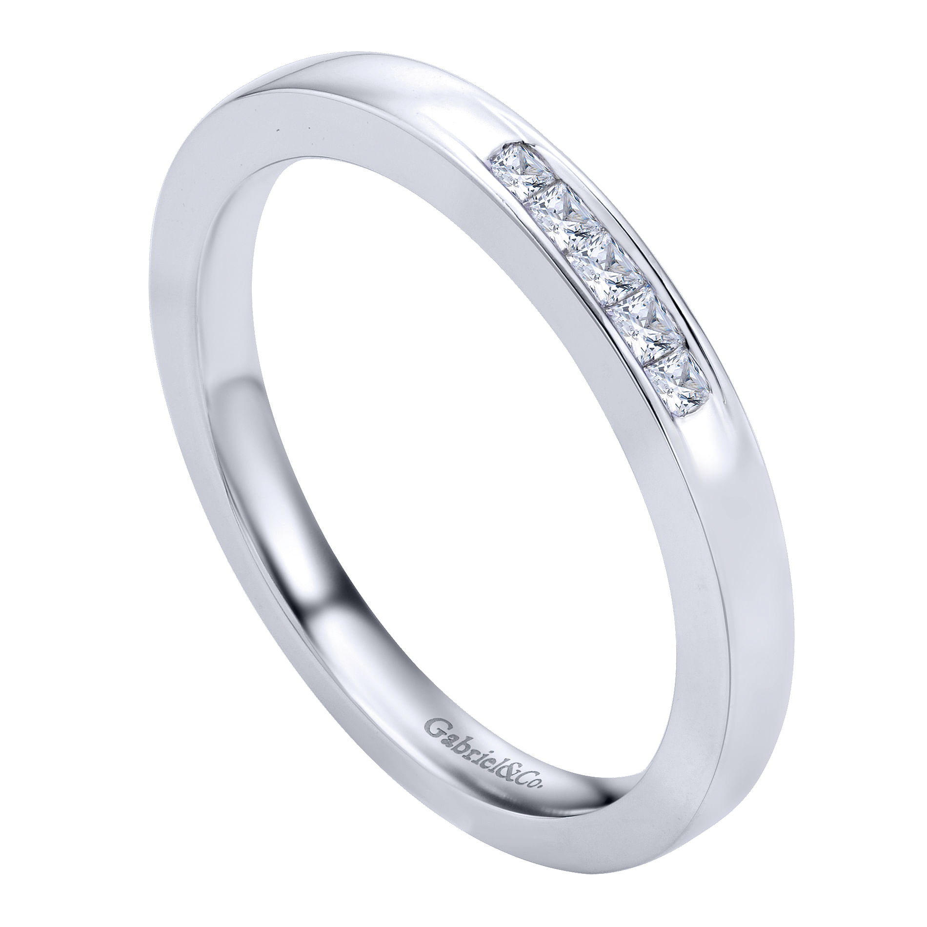 14k White Gold Diamond Straight Anniversary Band angle 3 14k White Gold Diamond Straight Anniversary Band angle 3