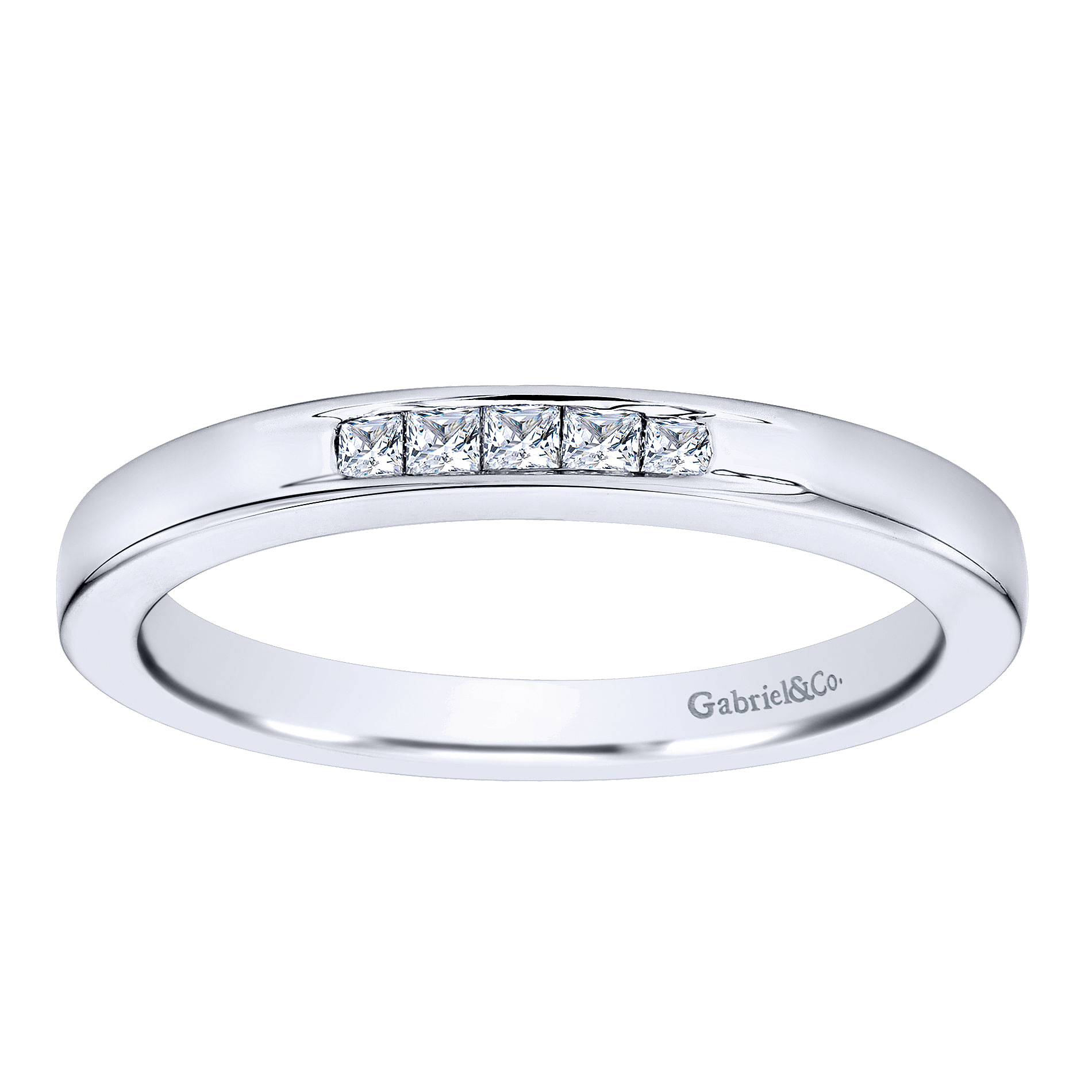 14k White Gold Diamond Straight Anniversary Band angle 5 14k White Gold Diamond Straight Anniversary Band angle 5
