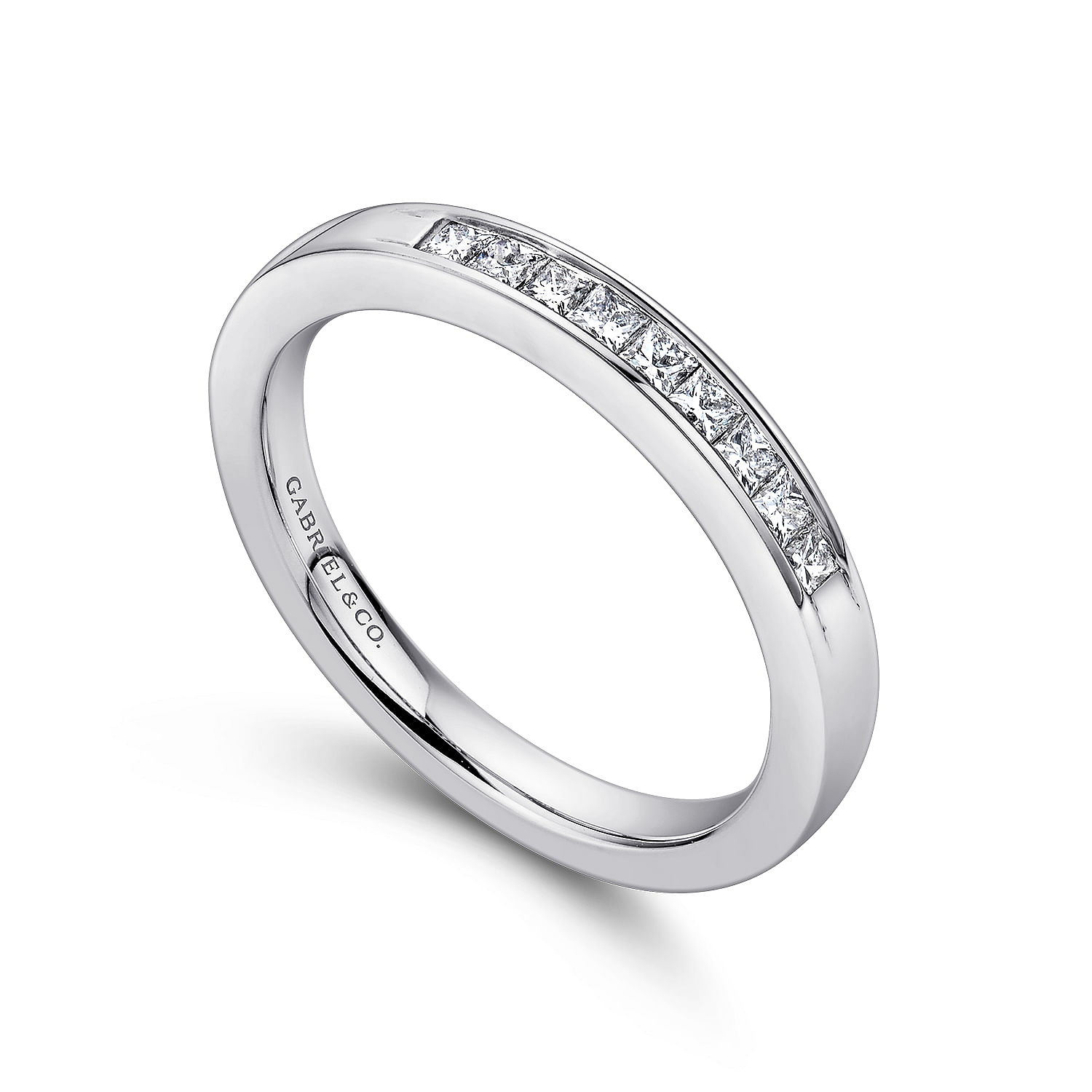 14k White Gold Diamond Straight Anniversary Band angle 3 14k White Gold Diamond Straight Anniversary Band angle 3