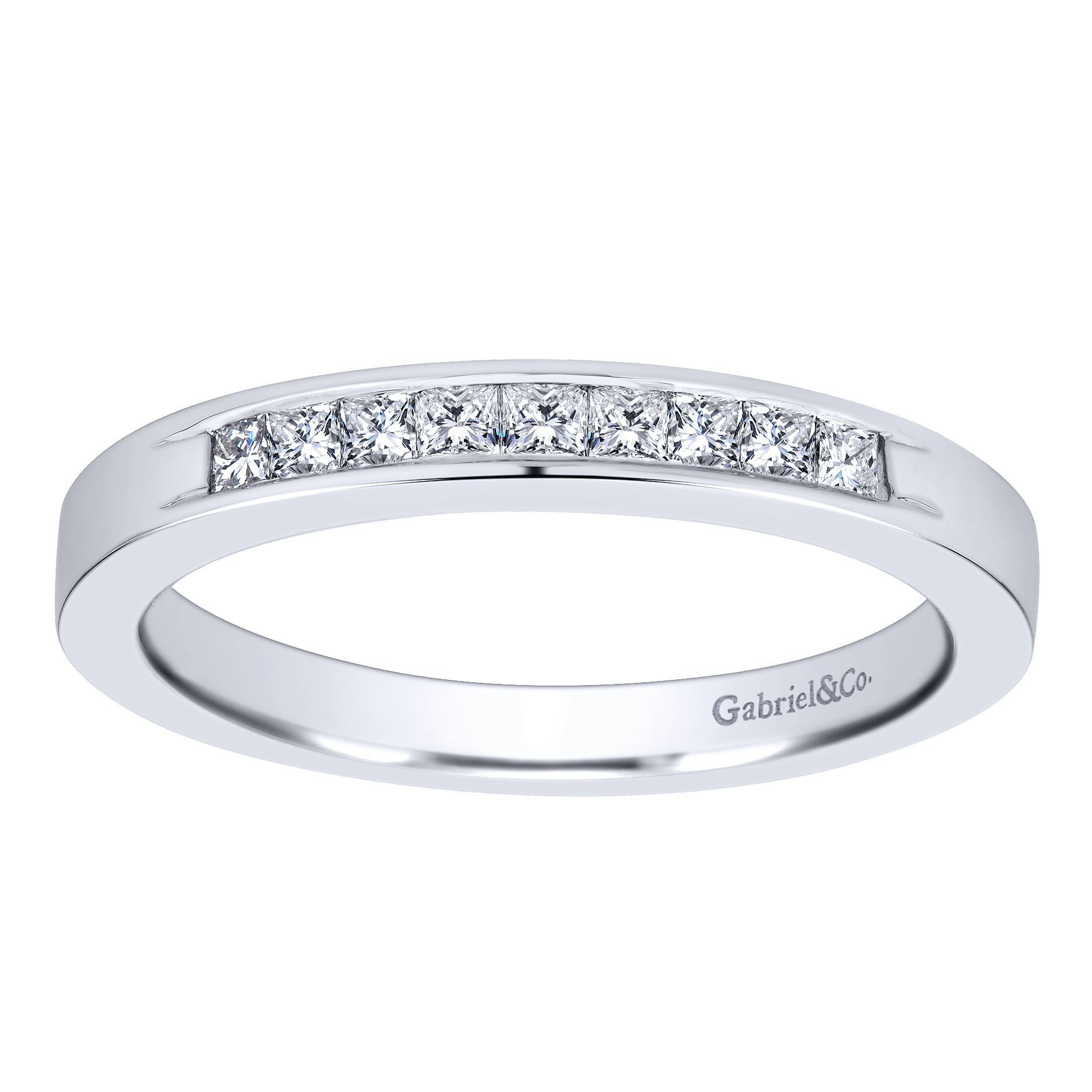 14k White Gold Diamond Straight Anniversary Band angle 5 14k White Gold Diamond Straight Anniversary Band angle 5