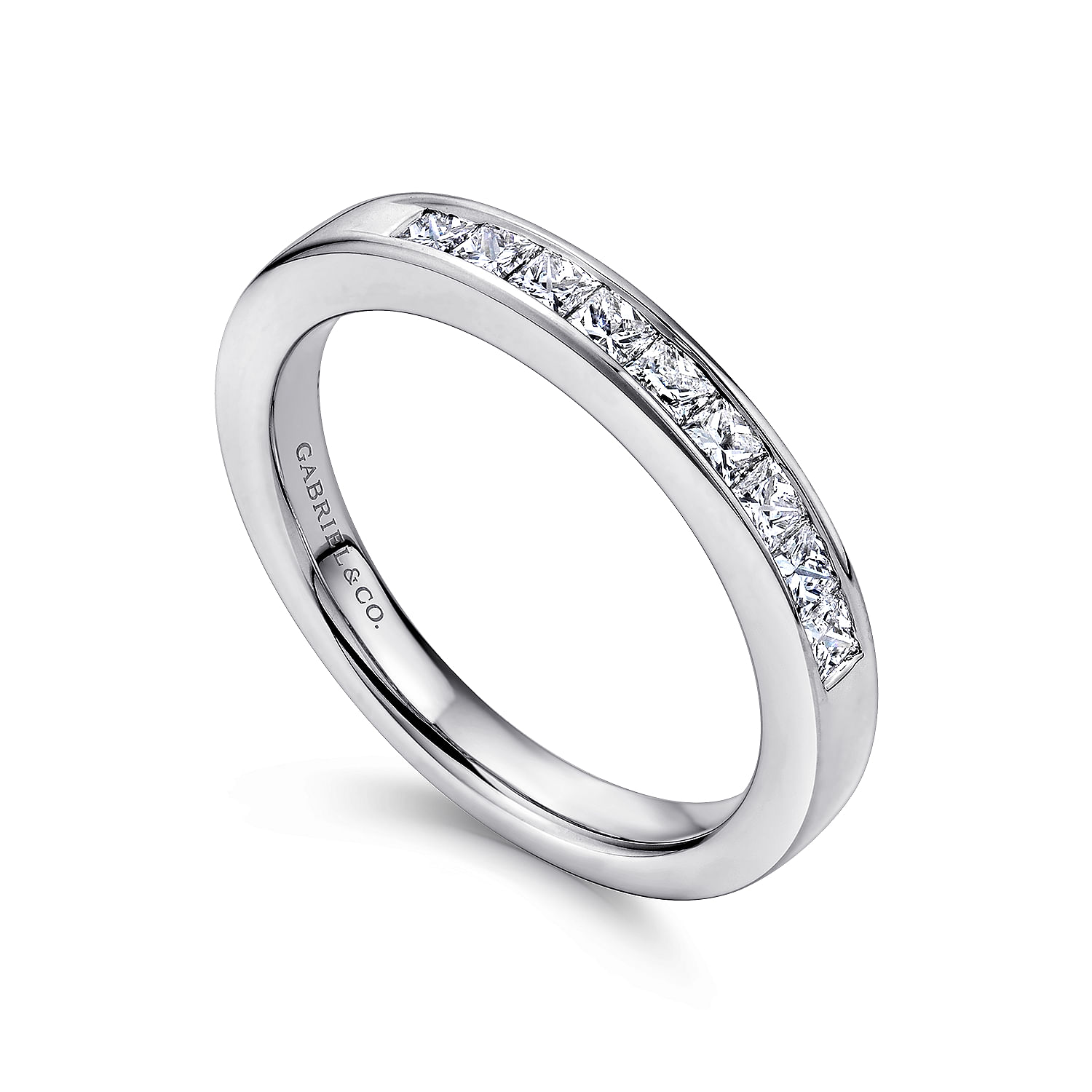 14k White Gold Diamond Straight Anniversary Band angle 3 14k White Gold Diamond Straight Anniversary Band angle 3