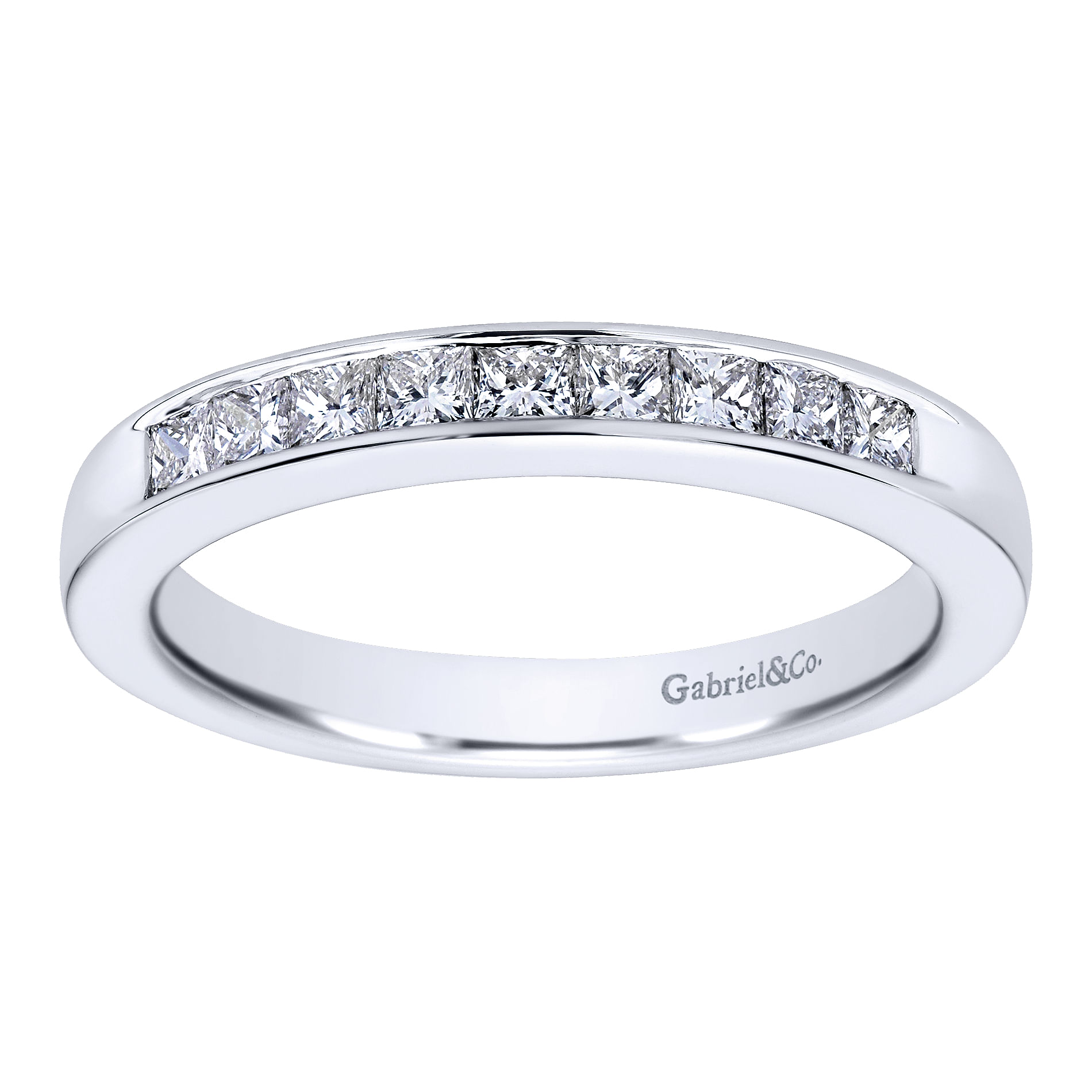 14k White Gold Diamond Straight Anniversary Band angle 5 14k White Gold Diamond Straight Anniversary Band angle 5