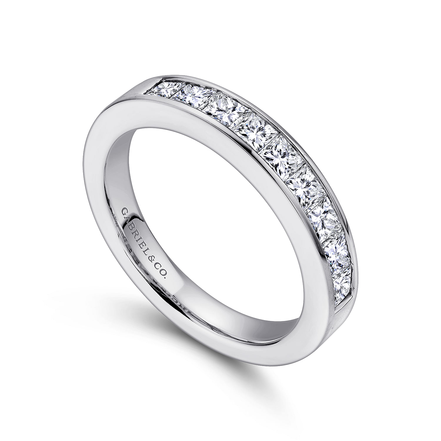 14k White Gold Diamond Straight Anniversary Band angle 3 14k White Gold Diamond Straight Anniversary Band angle 3