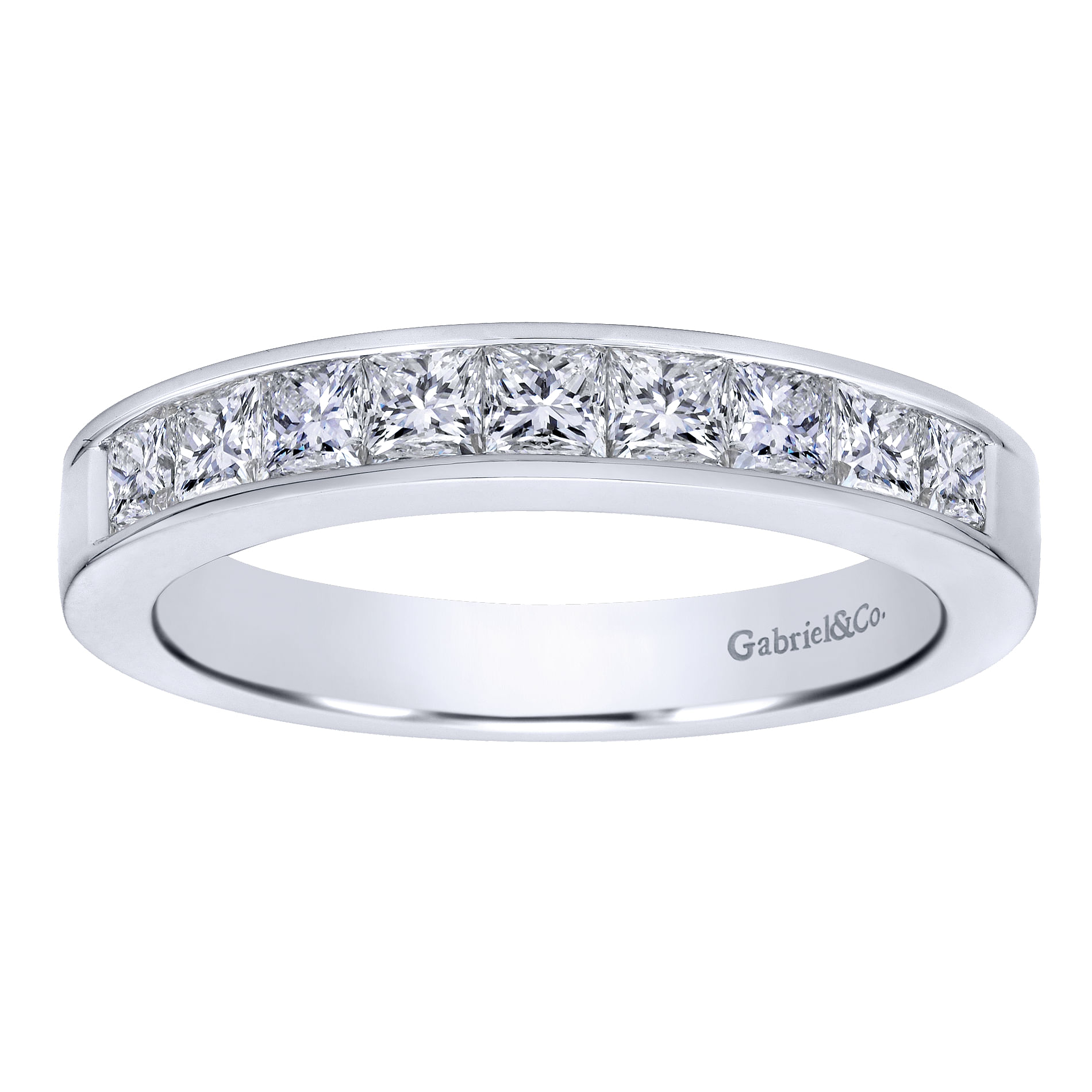 14k White Gold Diamond Straight Anniversary Band angle 5 14k White Gold Diamond Straight Anniversary Band angle 5