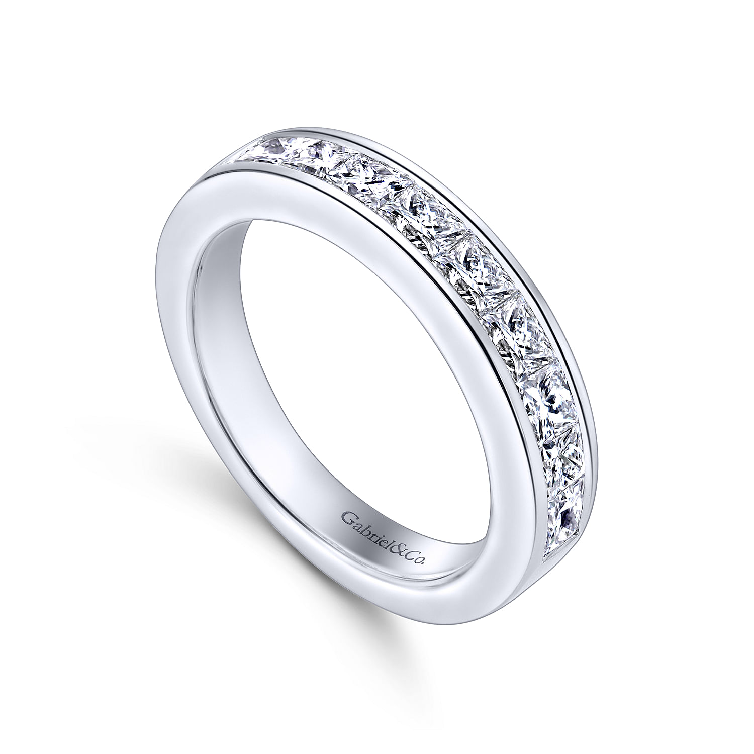 14k White Gold Diamond Straight Anniversary Band angle 3 14k White Gold Diamond Straight Anniversary Band angle 3