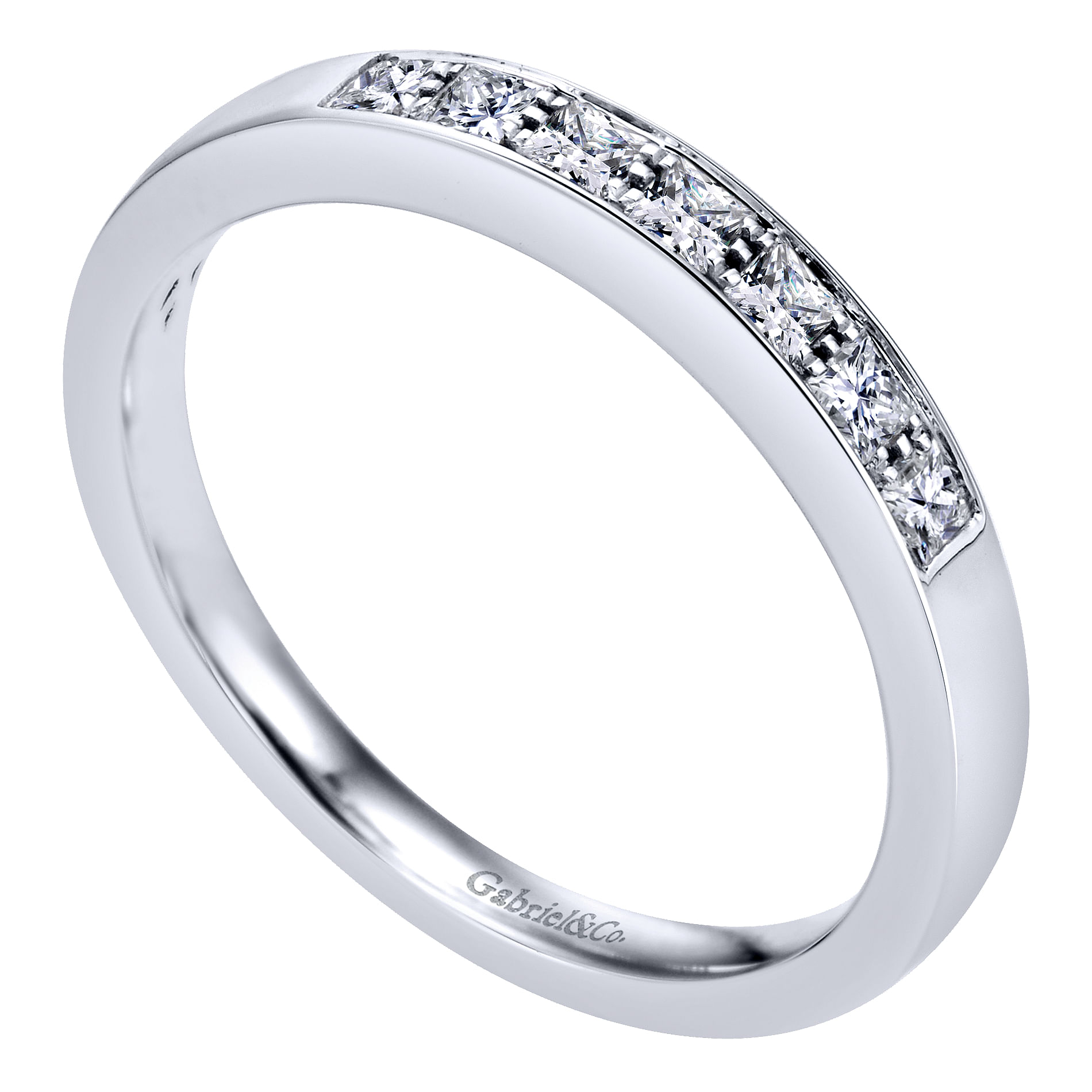 14k White Gold Diamond Straight Anniversary Band angle 3 14k White Gold Diamond Straight Anniversary Band angle 3