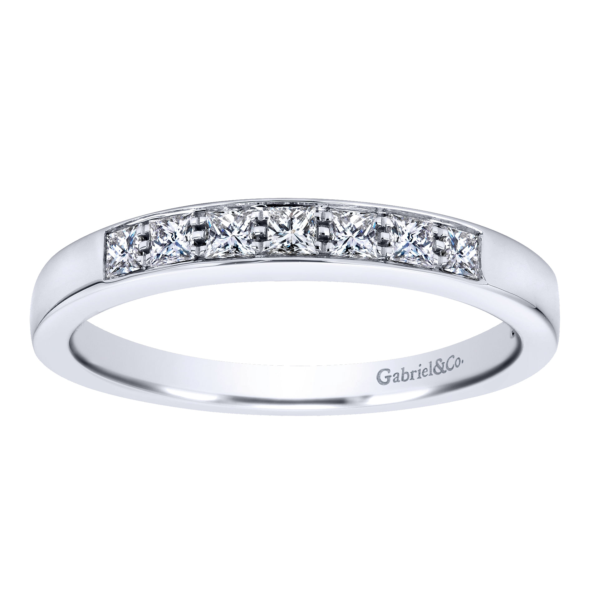 14k White Gold Diamond Straight Anniversary Band angle 5 14k White Gold Diamond Straight Anniversary Band angle 5