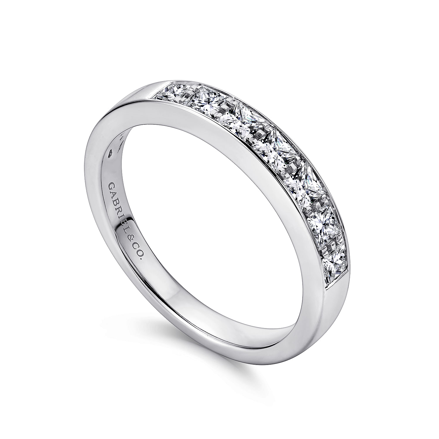 14k White Gold Diamond Straight Anniversary Band angle 3 14k White Gold Diamond Straight Anniversary Band angle 3