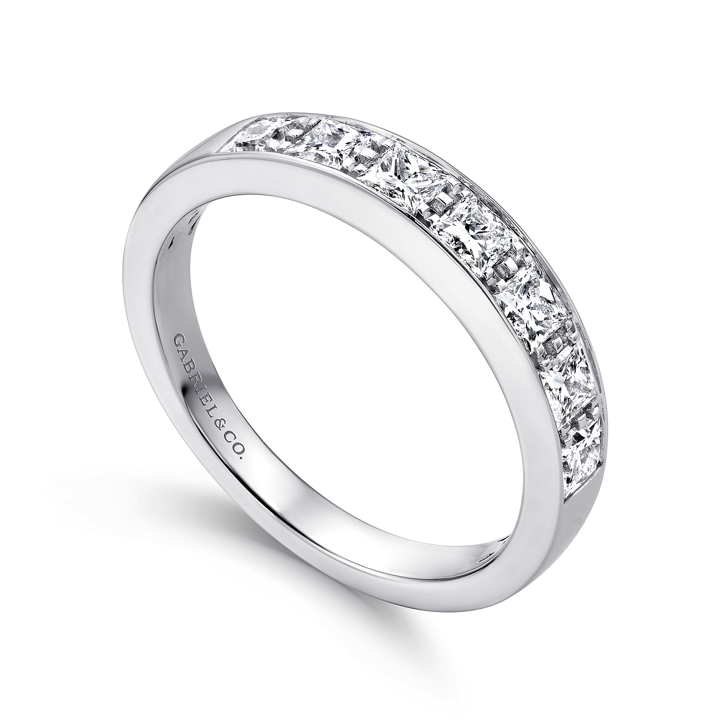 14k White Gold Diamond Straight Anniversary Band angle 3 14k White Gold Diamond Straight Anniversary Band angle 3