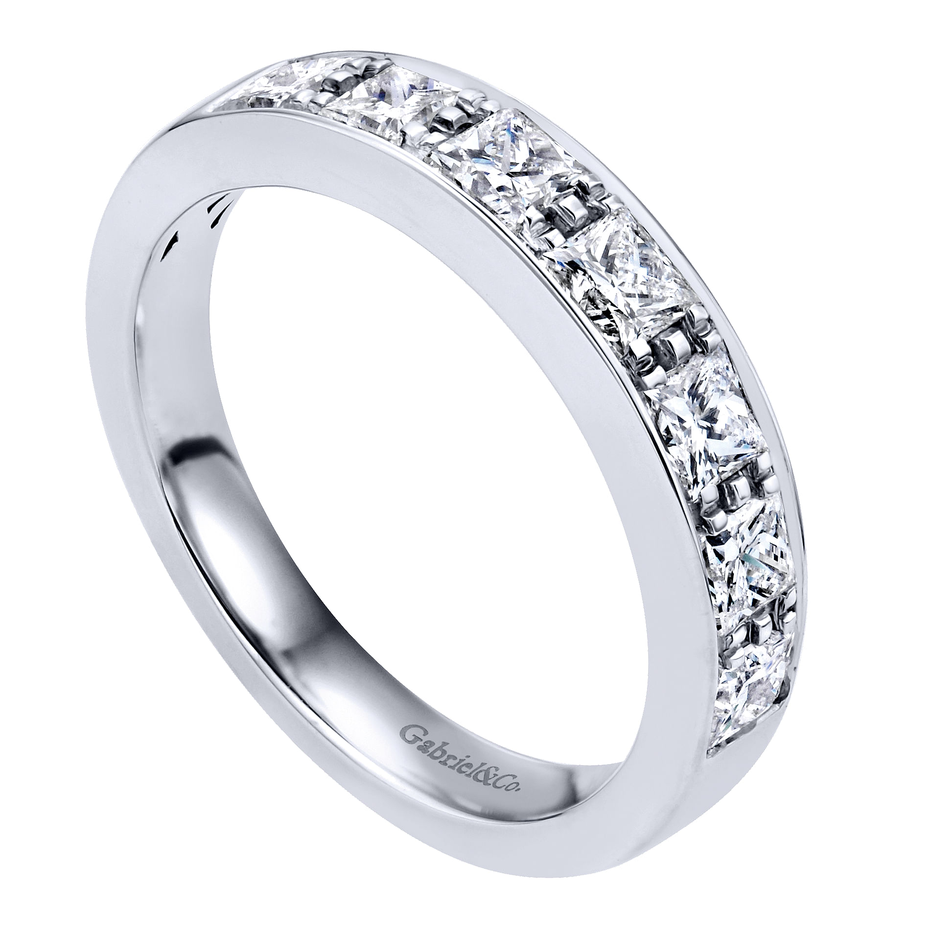 14k White Gold Diamond Straight Anniversary Band angle 3 14k White Gold Diamond Straight Anniversary Band angle 3
