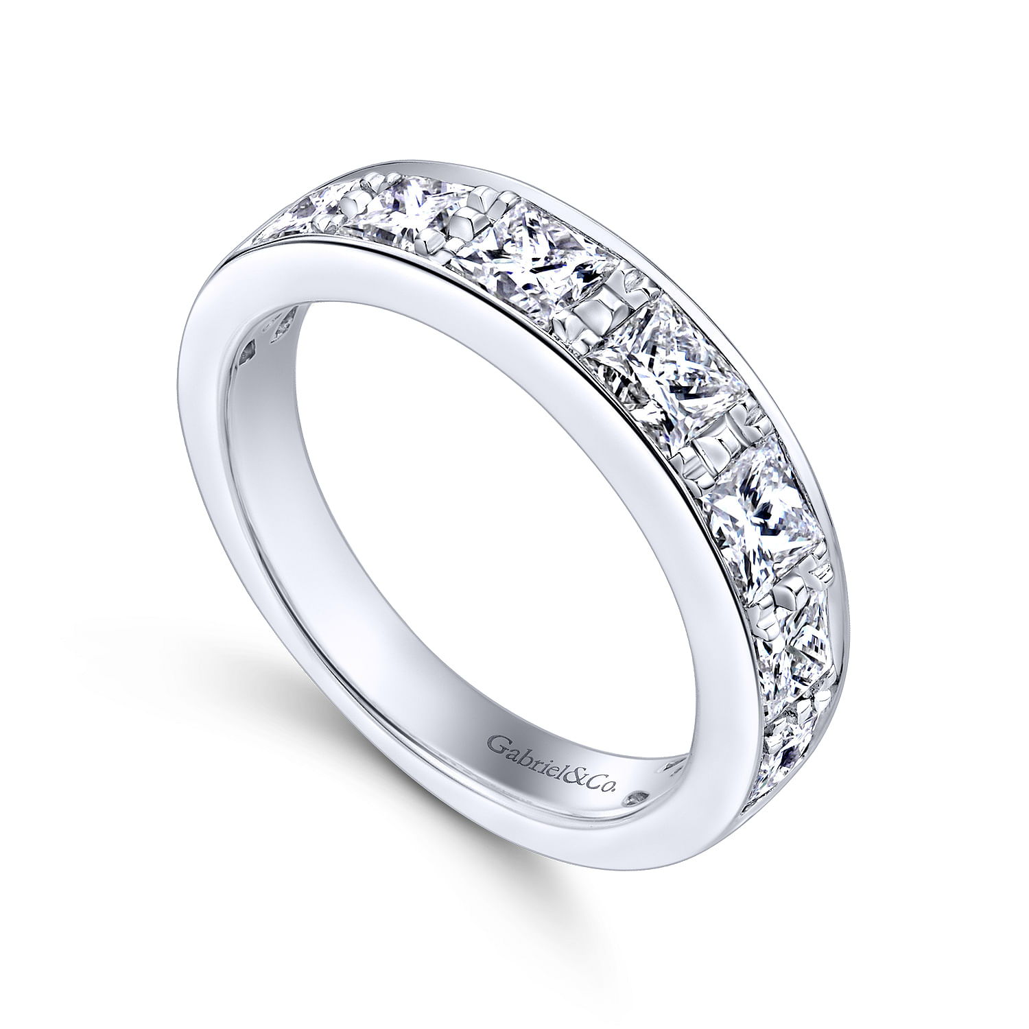 14k White Gold Diamond Straight Anniversary Band angle 3 14k White Gold Diamond Straight Anniversary Band angle 3