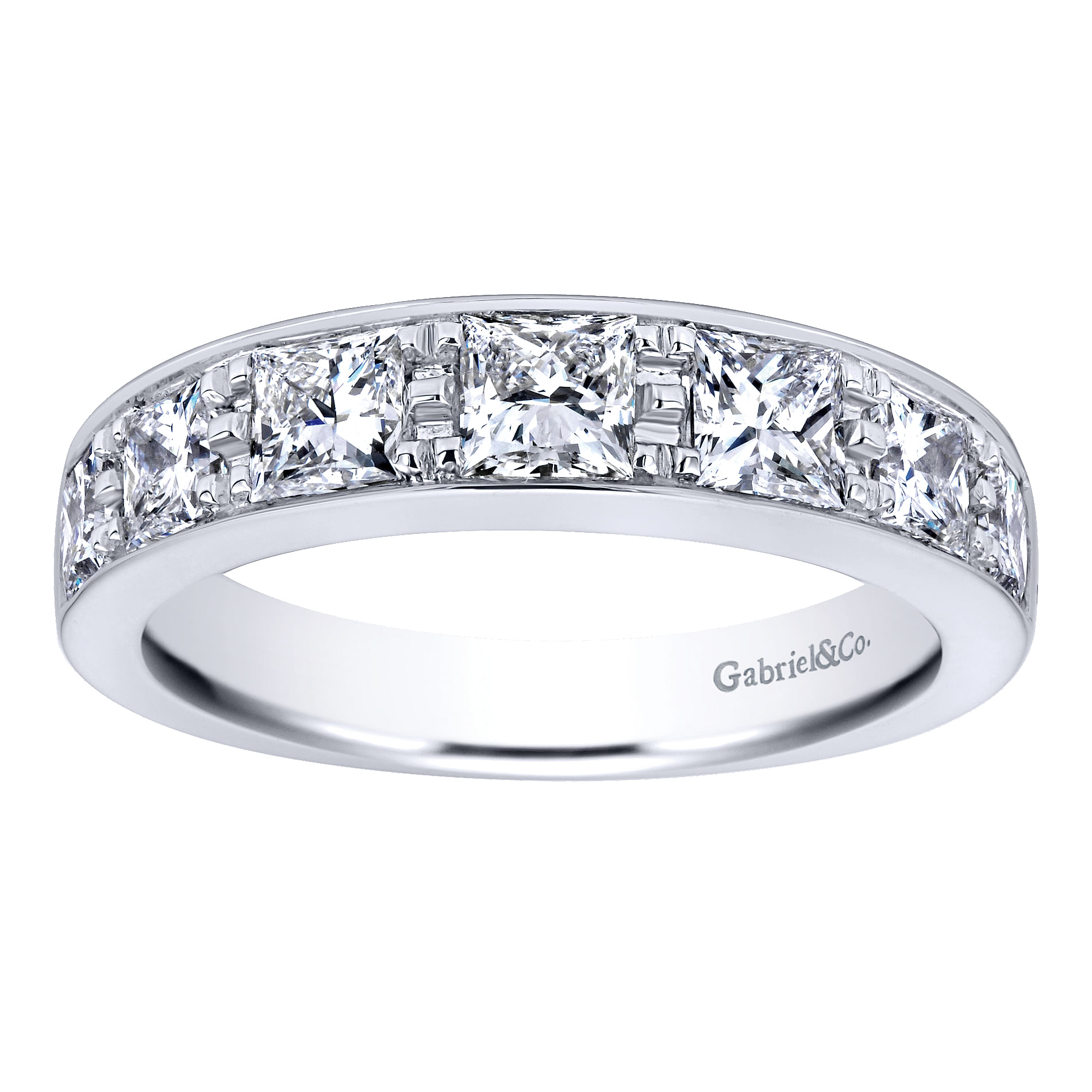 14k White Gold Diamond Straight Anniversary Band angle 5 14k White Gold Diamond Straight Anniversary Band angle 5