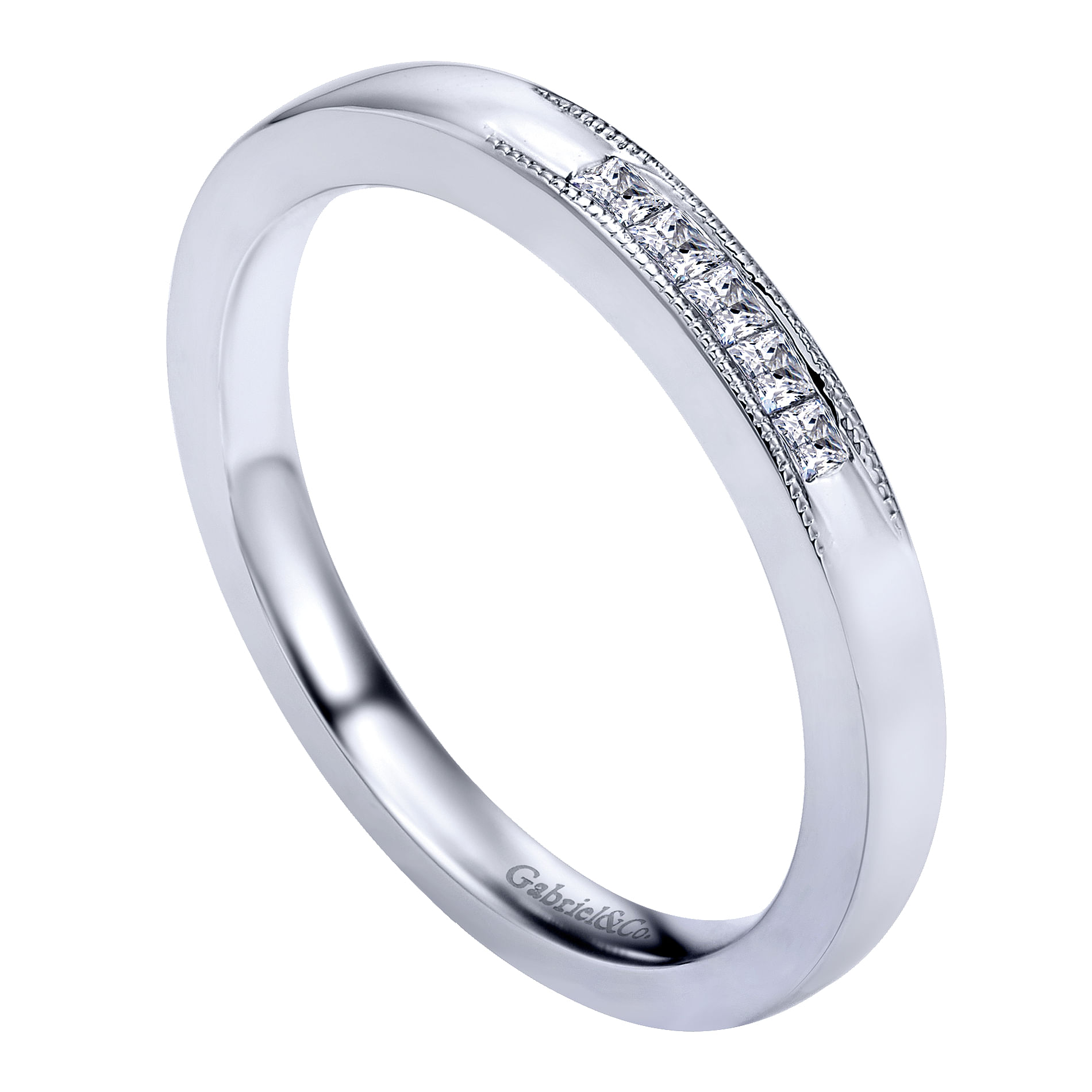 14k White Gold Diamond Straight Anniversary Band angle 3 14k White Gold Diamond Straight Anniversary Band angle 3