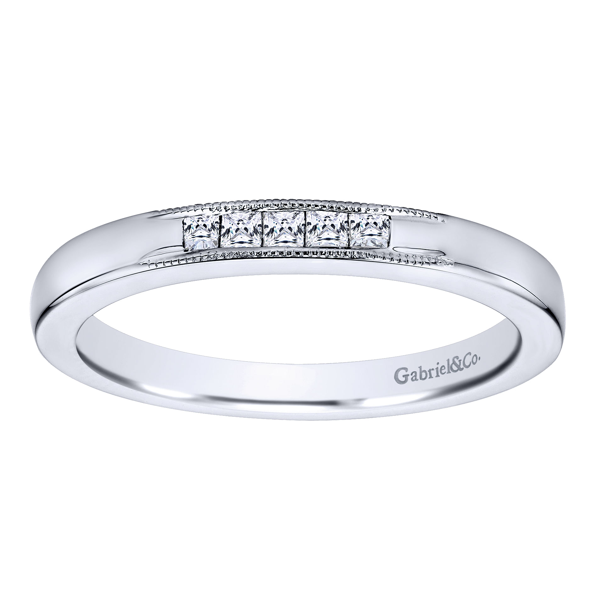 14k White Gold Diamond Straight Anniversary Band angle 5 14k White Gold Diamond Straight Anniversary Band angle 5
