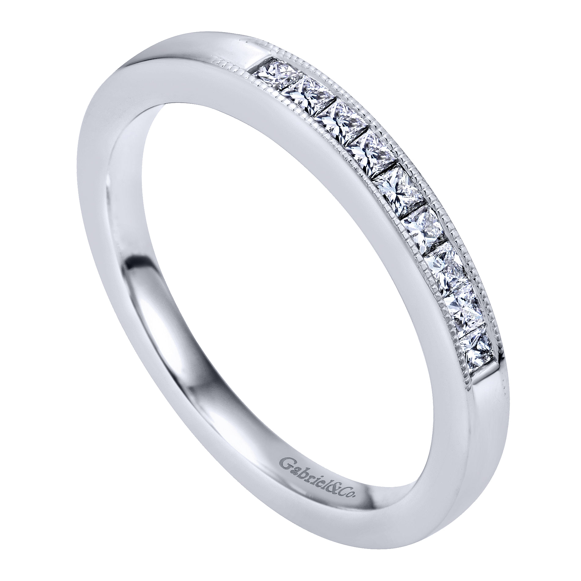 14k White Gold Diamond Straight Anniversary Band angle 3 14k White Gold Diamond Straight Anniversary Band angle 3