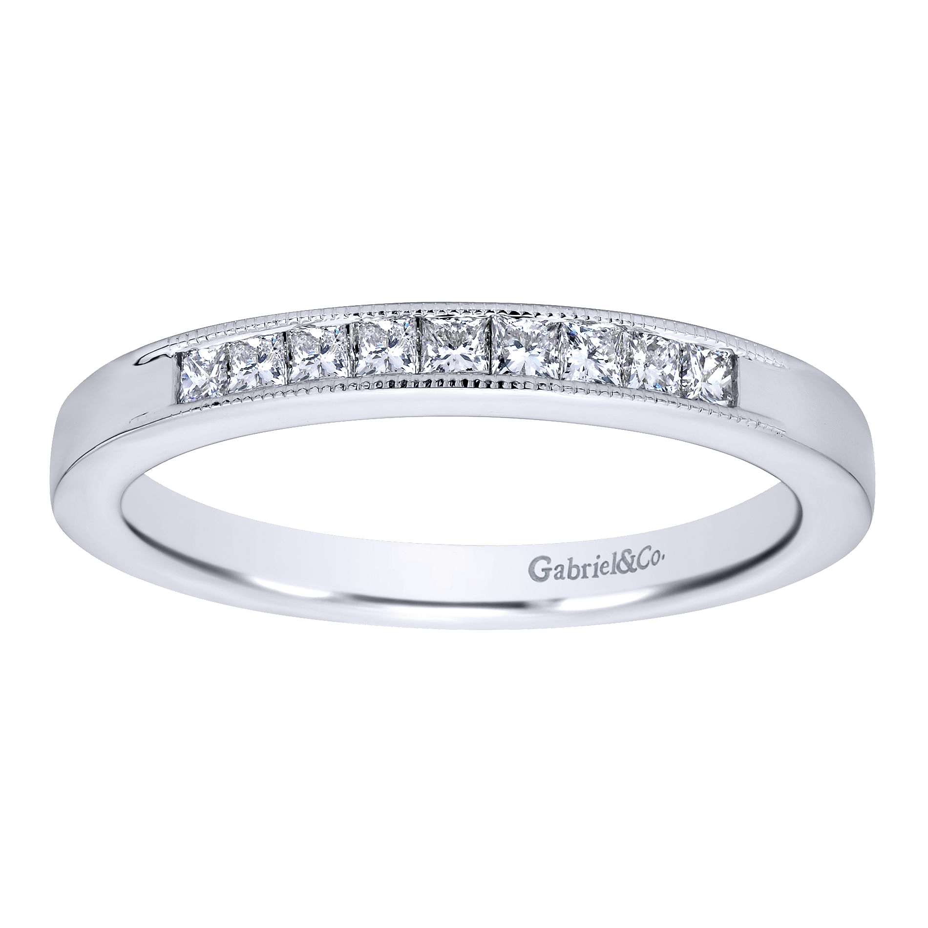 14k White Gold Diamond Straight Anniversary Band angle 5 14k White Gold Diamond Straight Anniversary Band angle 5