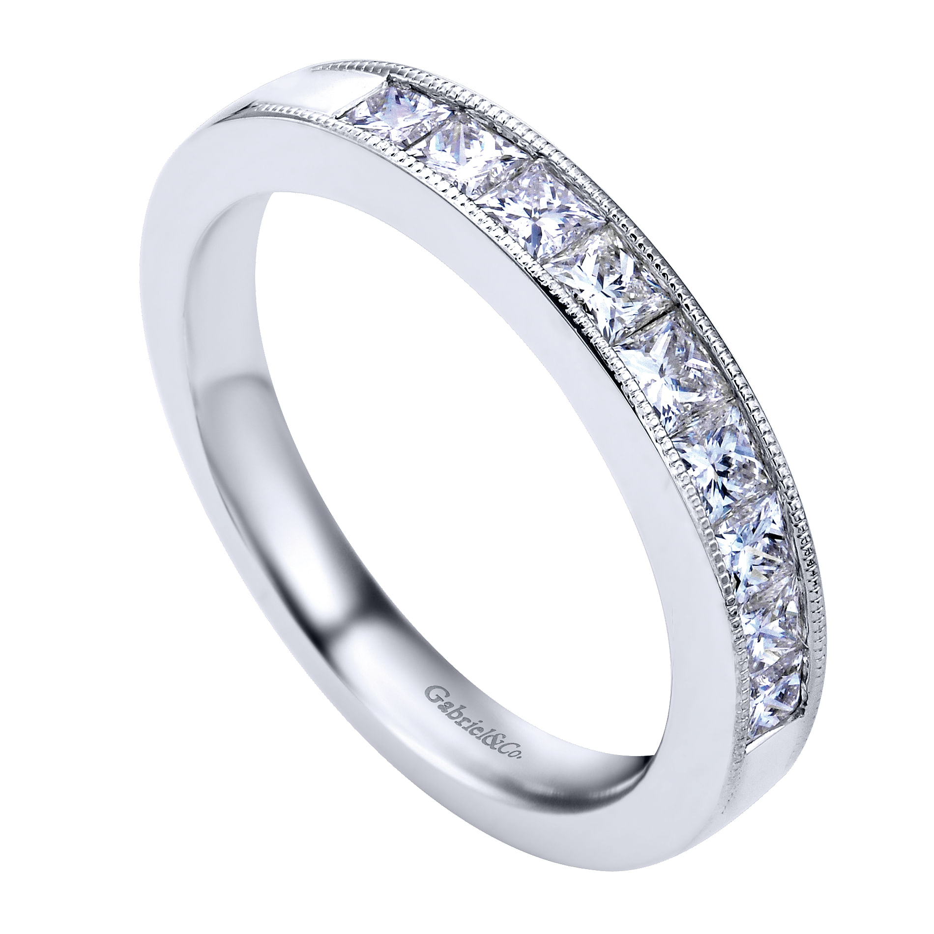 14k White Gold Diamond Straight Anniversary Band angle 3 14k White Gold Diamond Straight Anniversary Band angle 3