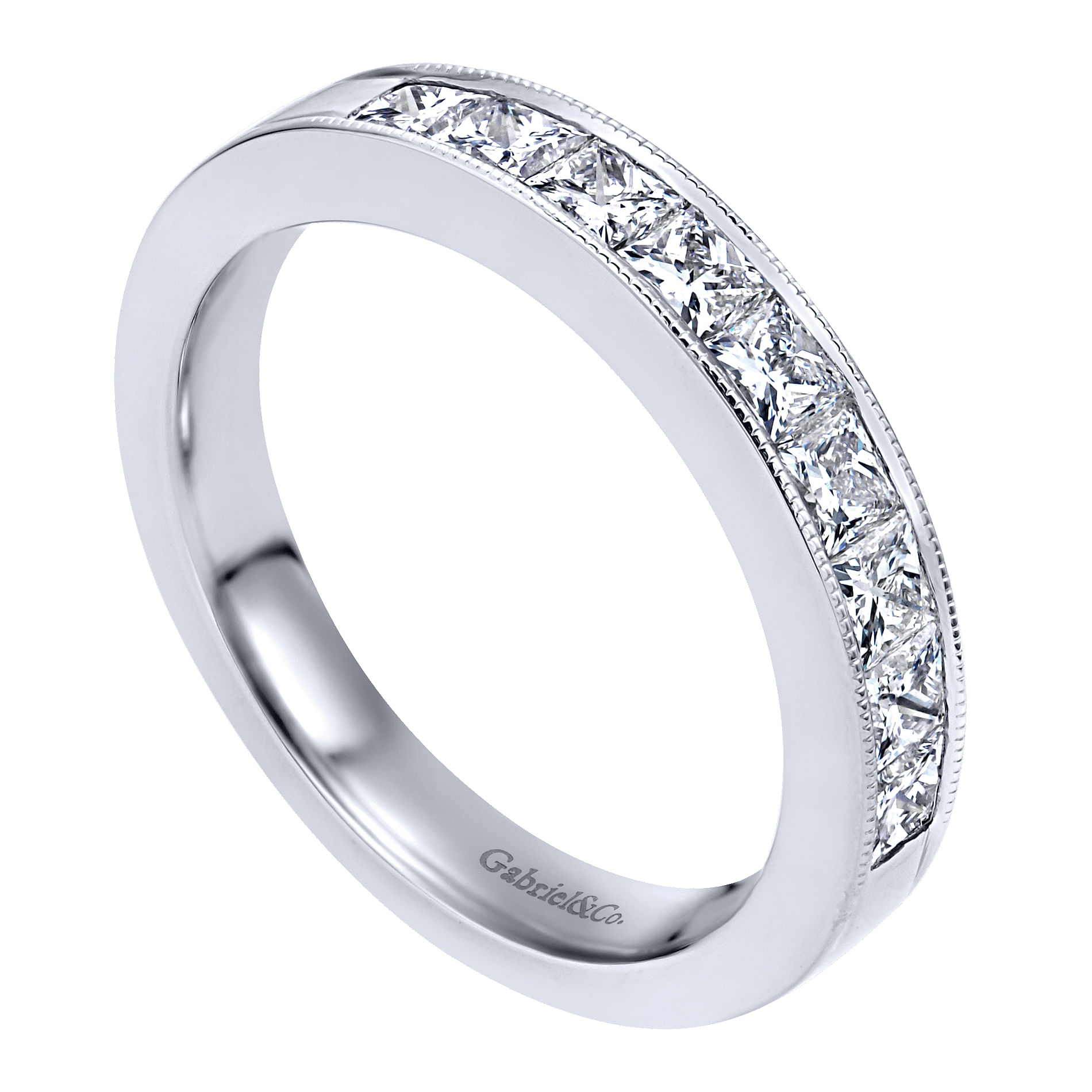 14k White Gold Diamond Straight Anniversary Band angle 3 14k White Gold Diamond Straight Anniversary Band angle 3