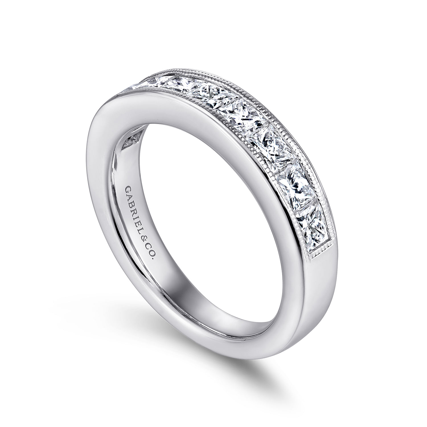 14k White Gold Diamond Straight Anniversary Band angle 3 14k White Gold Diamond Straight Anniversary Band angle 3
